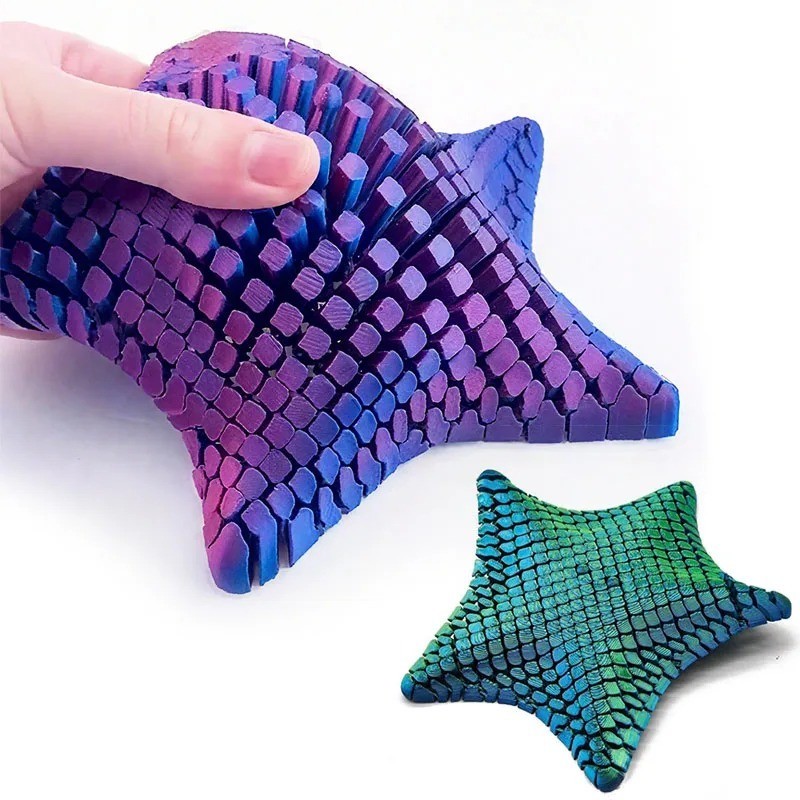 Starfish Fidget Toy 3D Printed Articulated Stress Relief Desk Toy