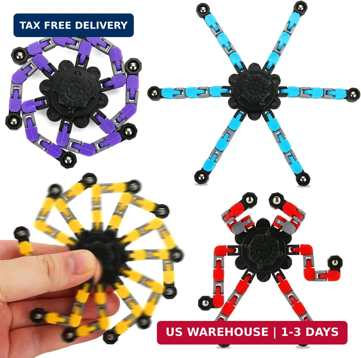 Transformable Fidget Spinners 4 Pcs for Kids and Adults Stress Relief Sensory To