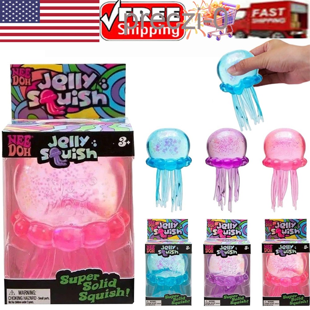 NeeDoh Jellyfish Jelly Squish Stress Toy Fidget Sensory Squeeze Squishy Toy Gift