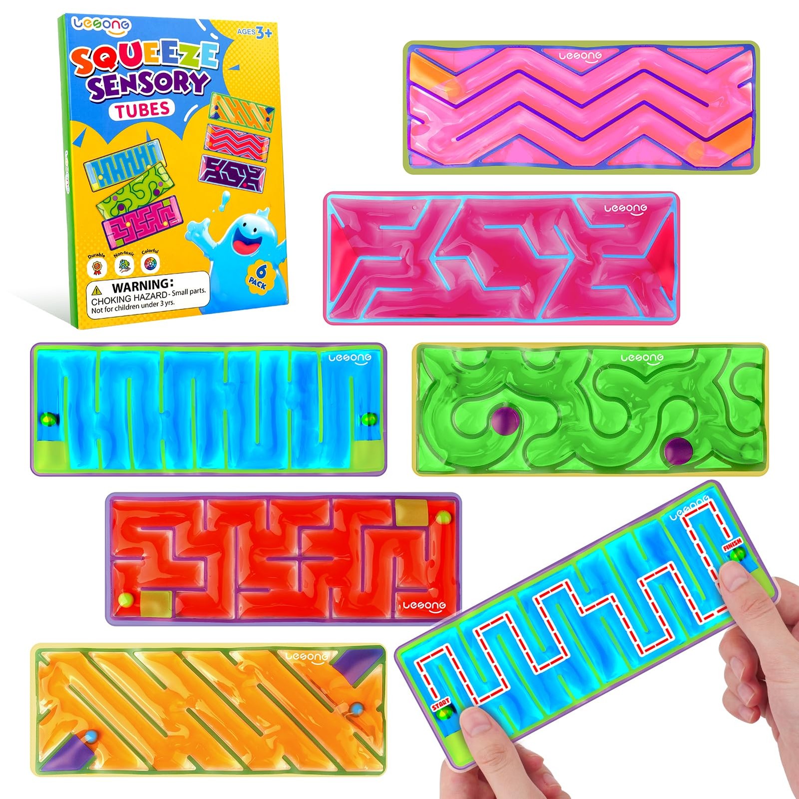 Squishy Sensory Fidget Toys for Kids: Special Needs, Autism. 6-Pack Calm Focus