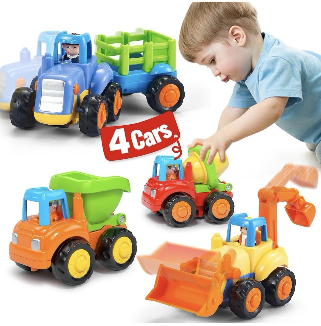 Inertia Toy Early Educational Toddler Baby Toy Friction Powered Cars Push and…