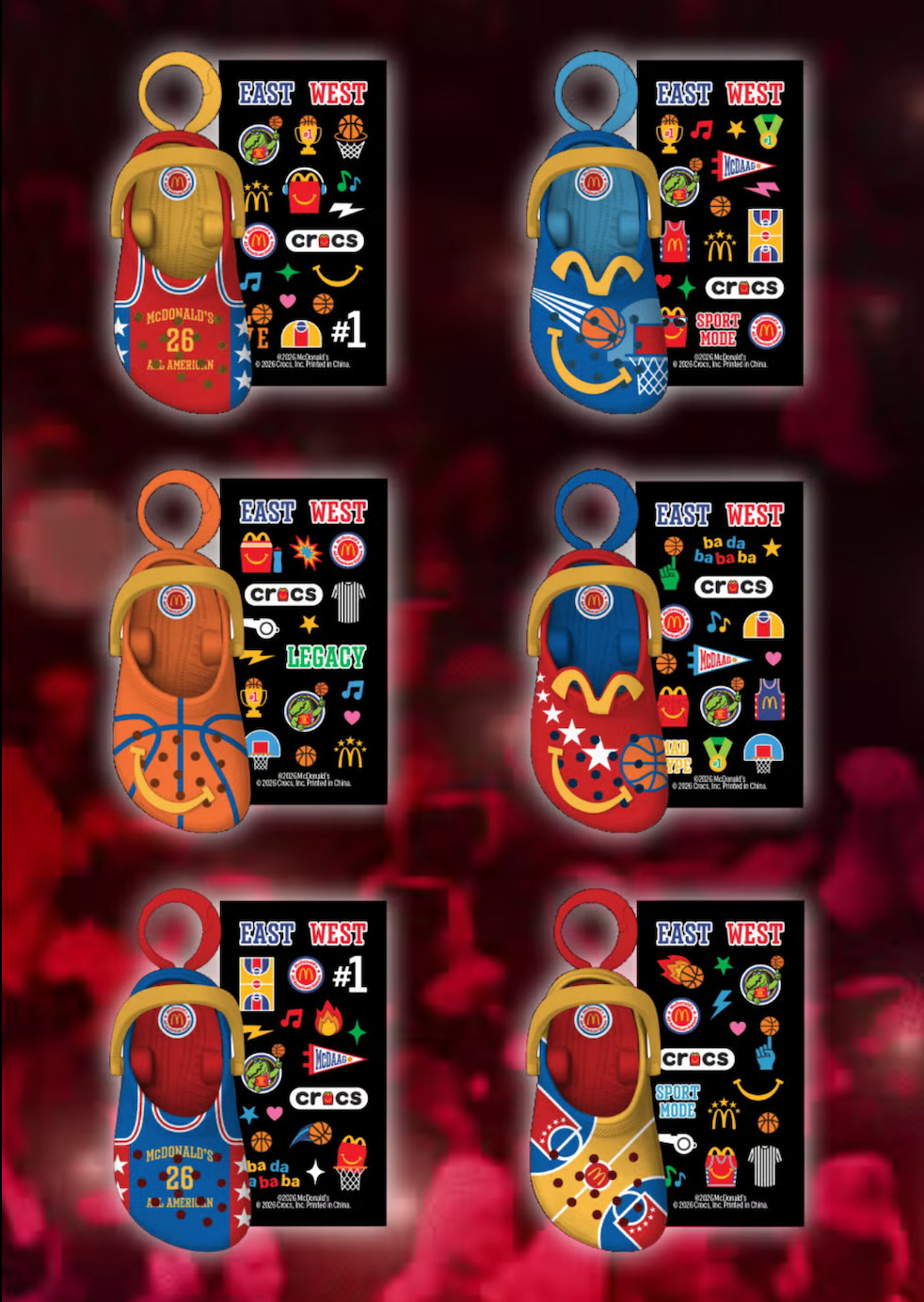 2026 McDonald’s x All American Game x Crocs Happy Meal Toys Set or Single