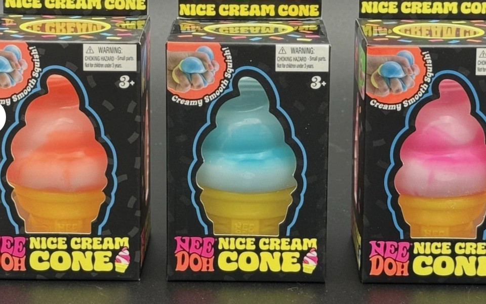 NeeDoh NICE CREAM CONE Ice Cream Swirl Squishy Toy NEE DOH Stress Ball