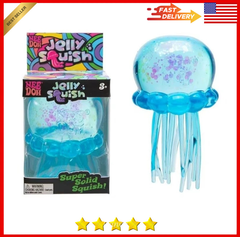 NeeDoh Jelly Squish Stress Toy Jellyfish Fidget Sensory Squeeze Toy Squishy Toy