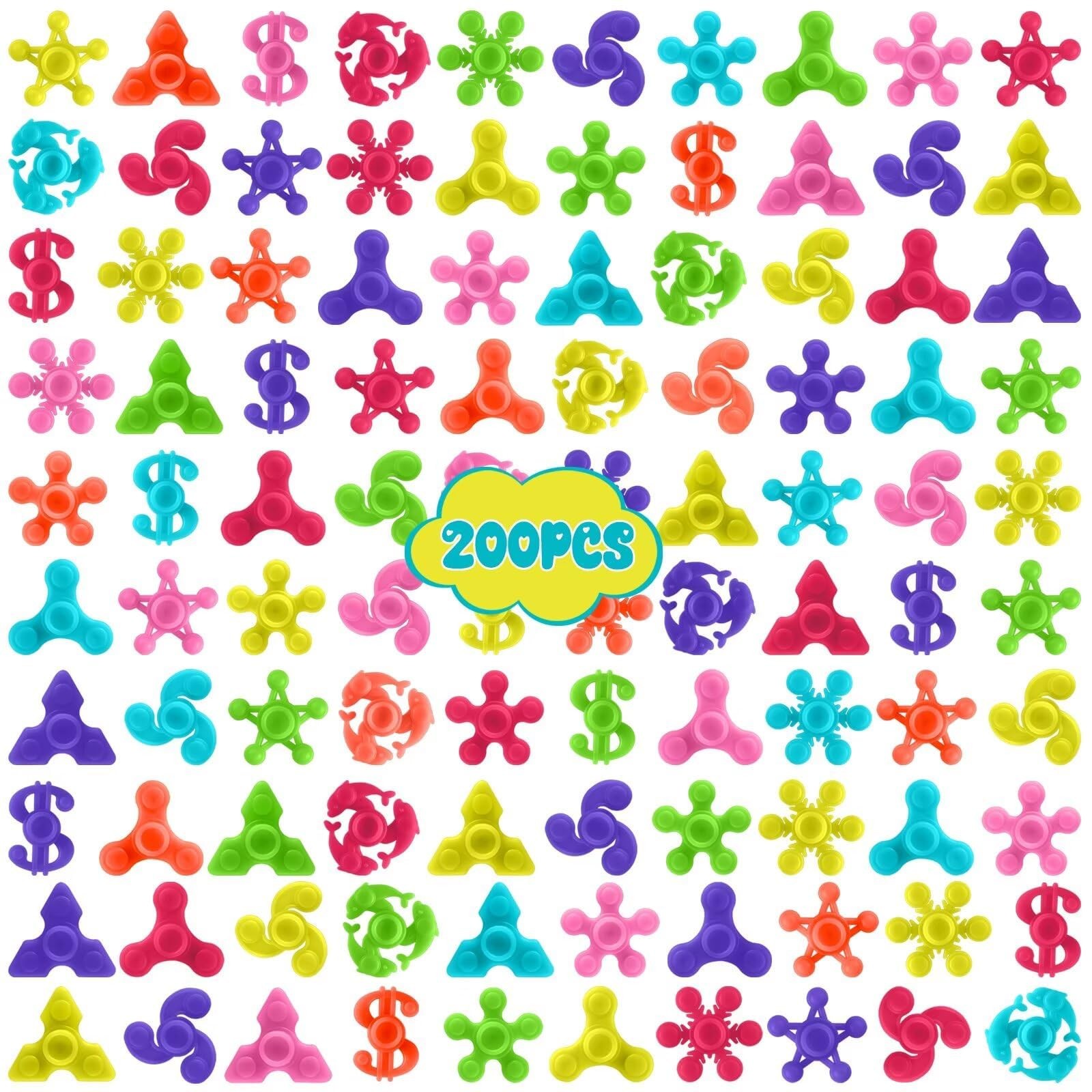 200pcs Mini Finger Fidget Spinner Toys, Bulk Stress Relief Sensory Toys for K…