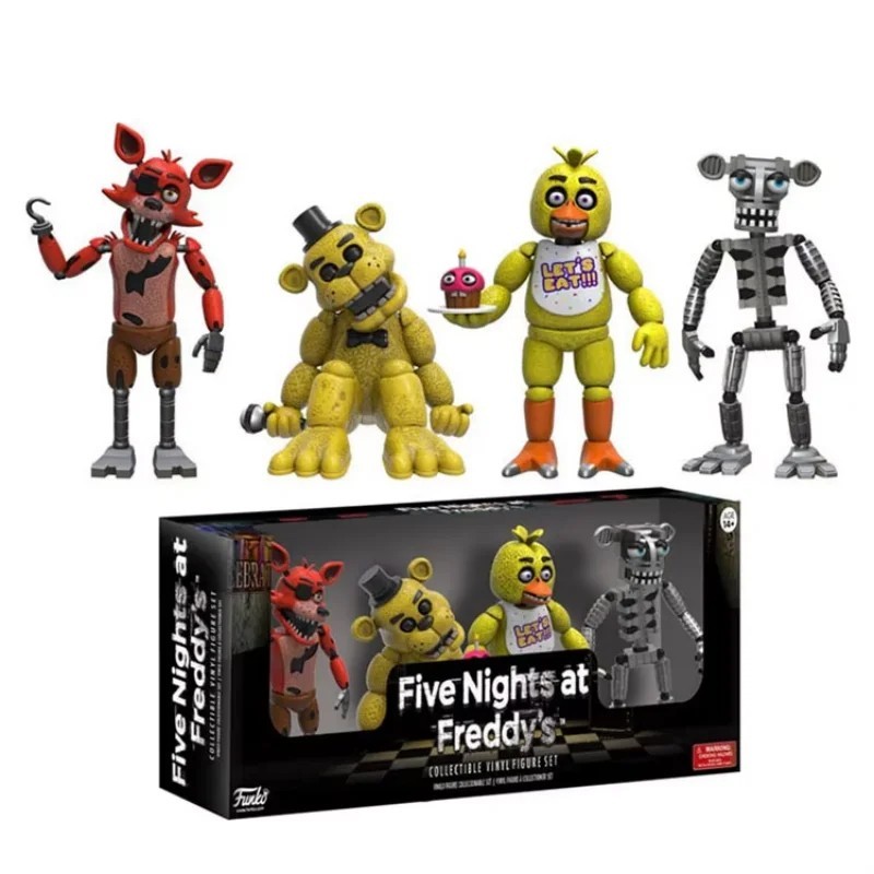 FNAF 4pcs/set Freddy Bonnie Chica Foxy Nightmare Balloon Boy Action Figure