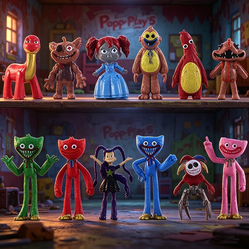 6/12pcs New Poppy Playtime 5 Figure Model Peripheral Ornament Fans Birthday Gift