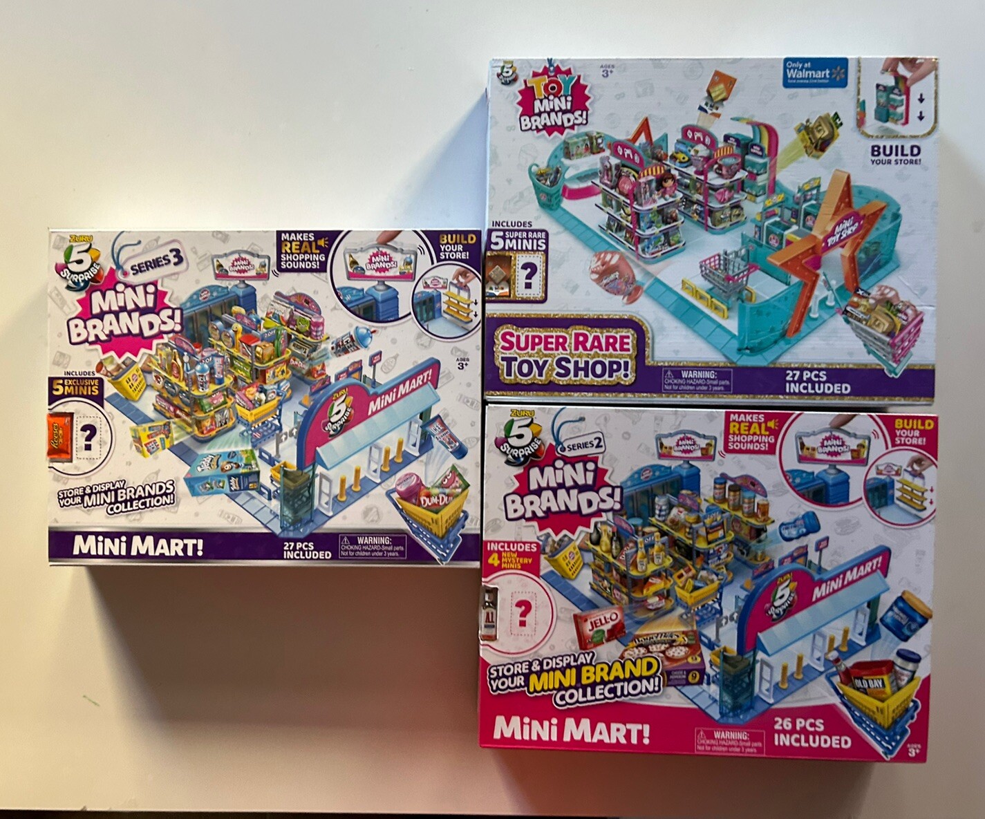 5 Surprise Mini Brands Lot of 3 – Includes Mini Mart Series 2 Series 3 Toy Shop