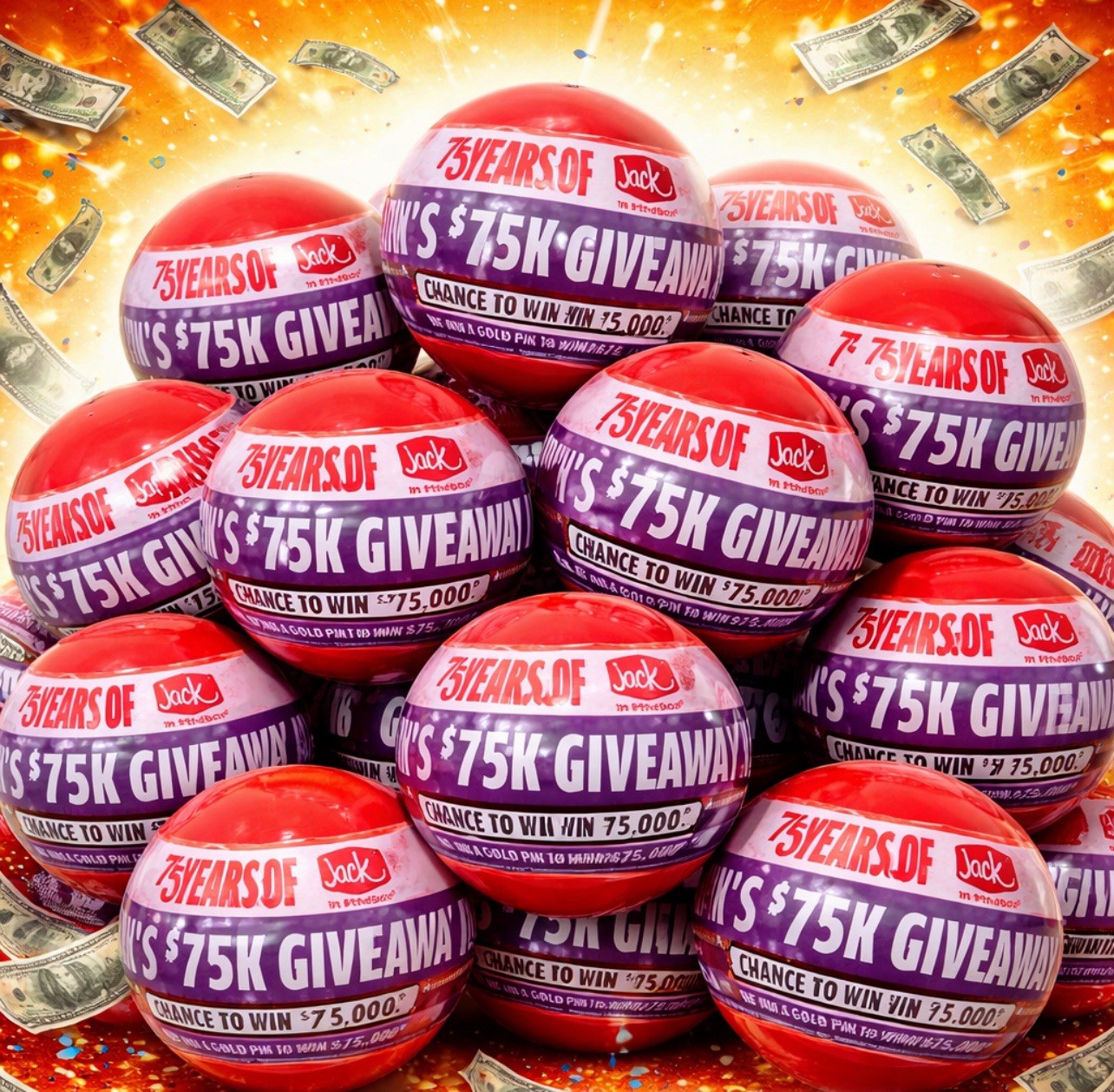 40 PIECE JACK IN THE BOX 75th ANNIVERSARY CAPSULES