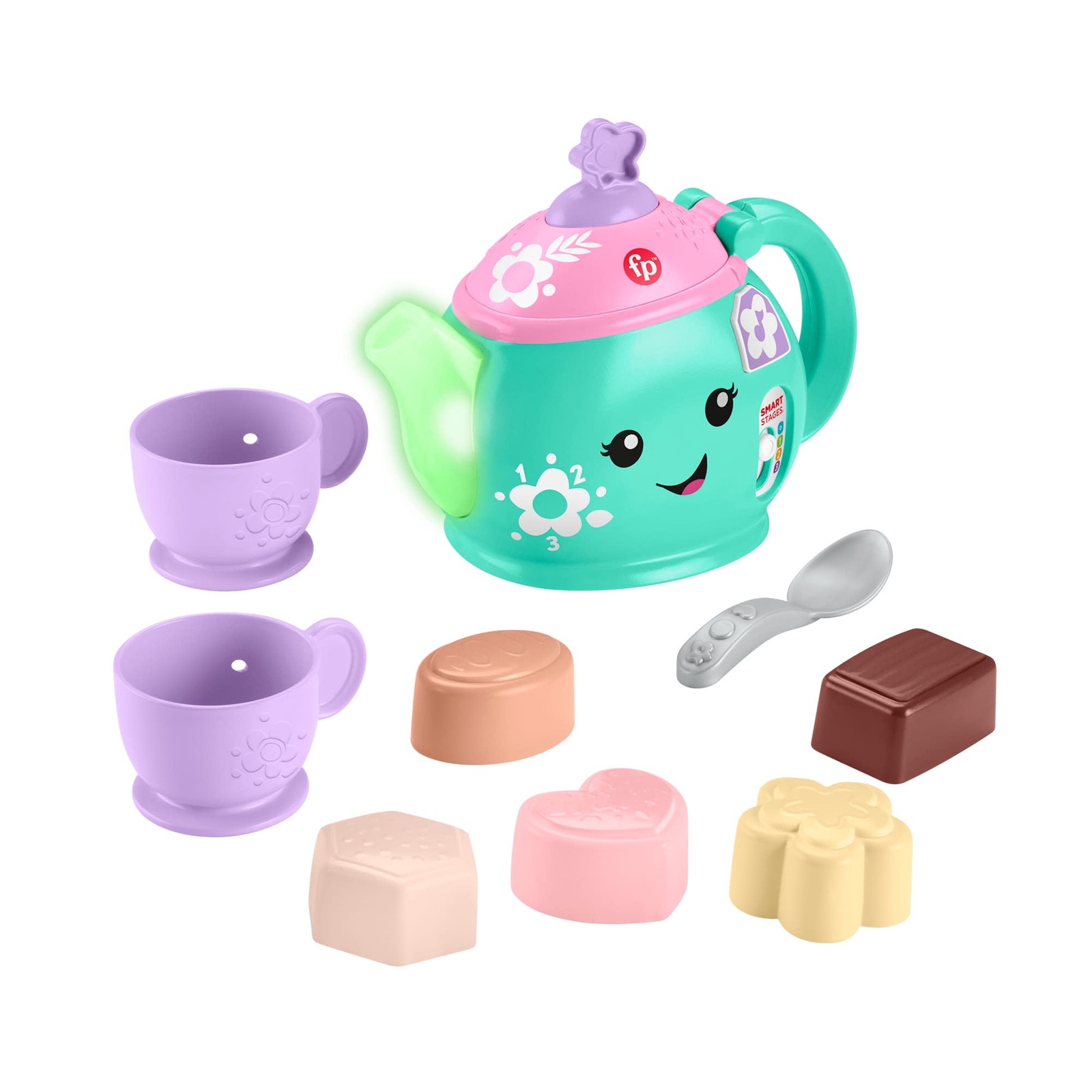 Fisher-Price Laugh & Learn Time for Tea Set, Interactive Toddler Learning Toy