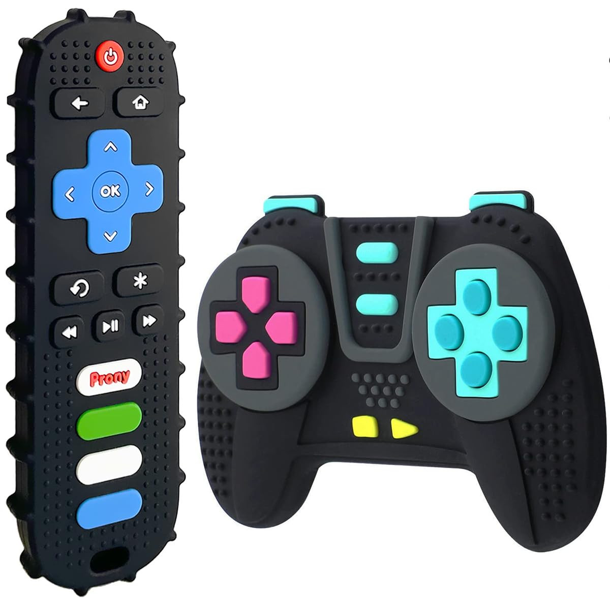 Silicone Remote Control and Game Controller Teething Toys for Baby 3 Months and