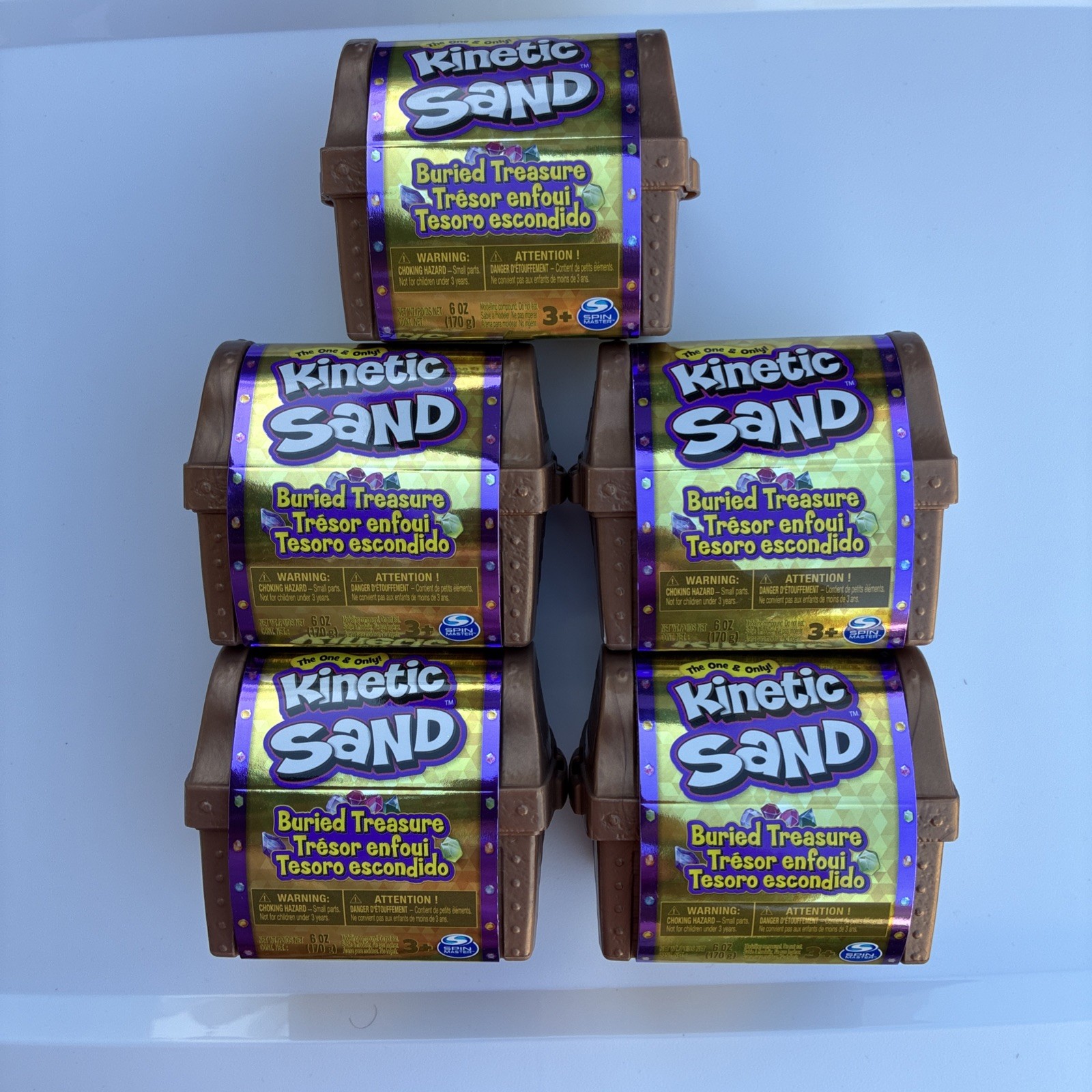 Kinetic Sand Buried Treasure Chests Lot Of 5 A Treasure In Each Kids Toy