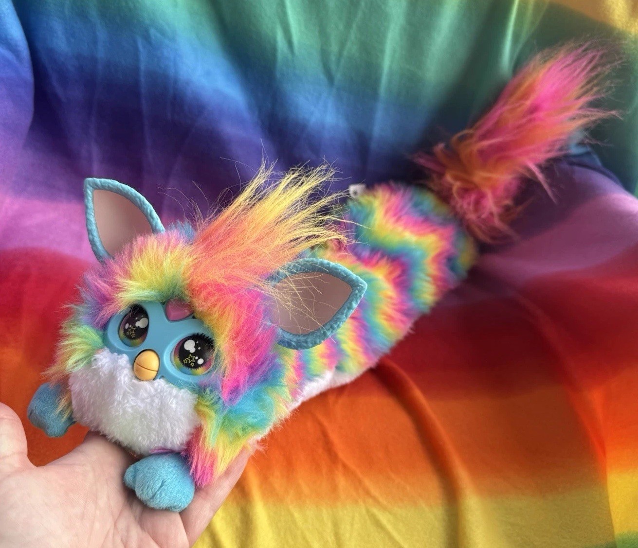 FURBY DJ Interactive Toy Super Snuggly Rainbow Electronic Plush Music Long 20”