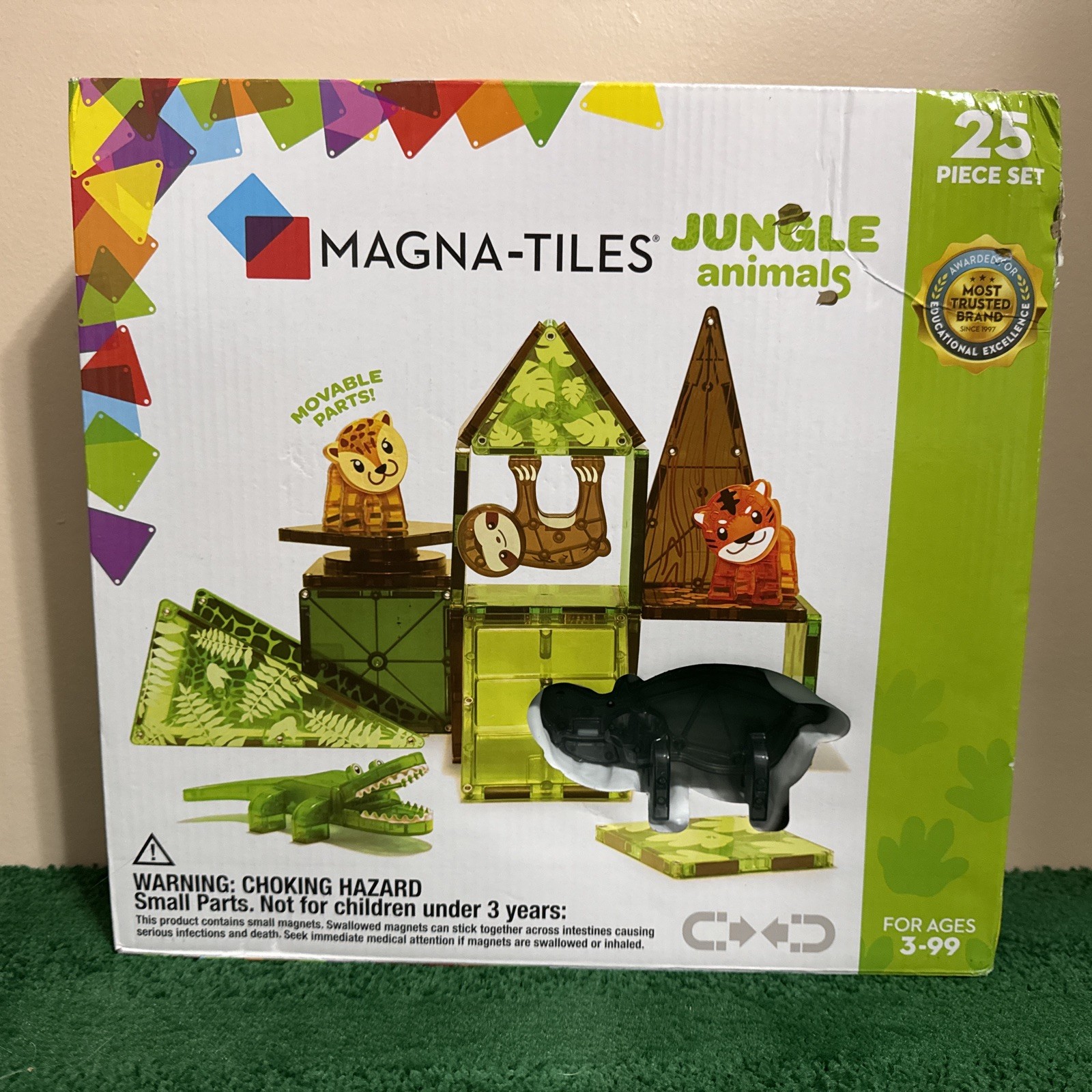 Magna-Tiles Jungle Animals Set of 25 Pieces Magnetic Construction Building Set
