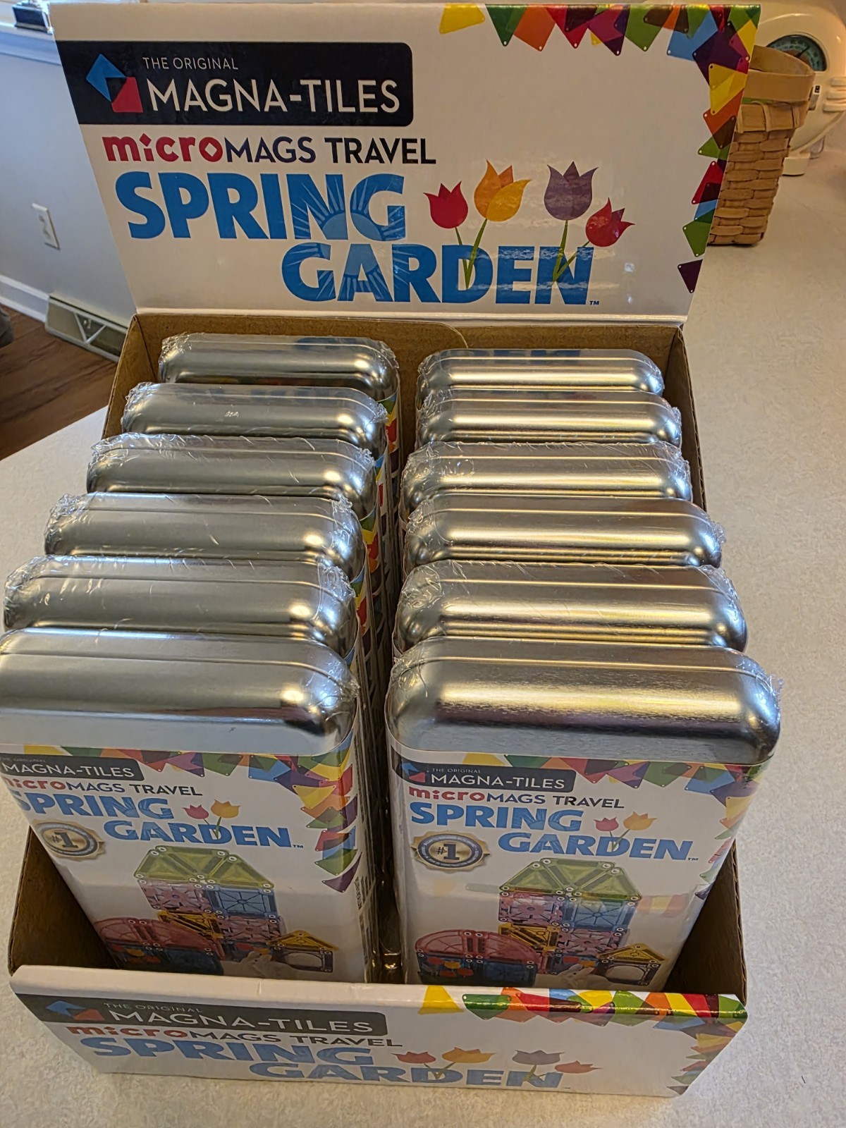 Magna-Tiles Case Of 12 New Sealed MicroMAGS Spring Garden 24 Piece Travel Set