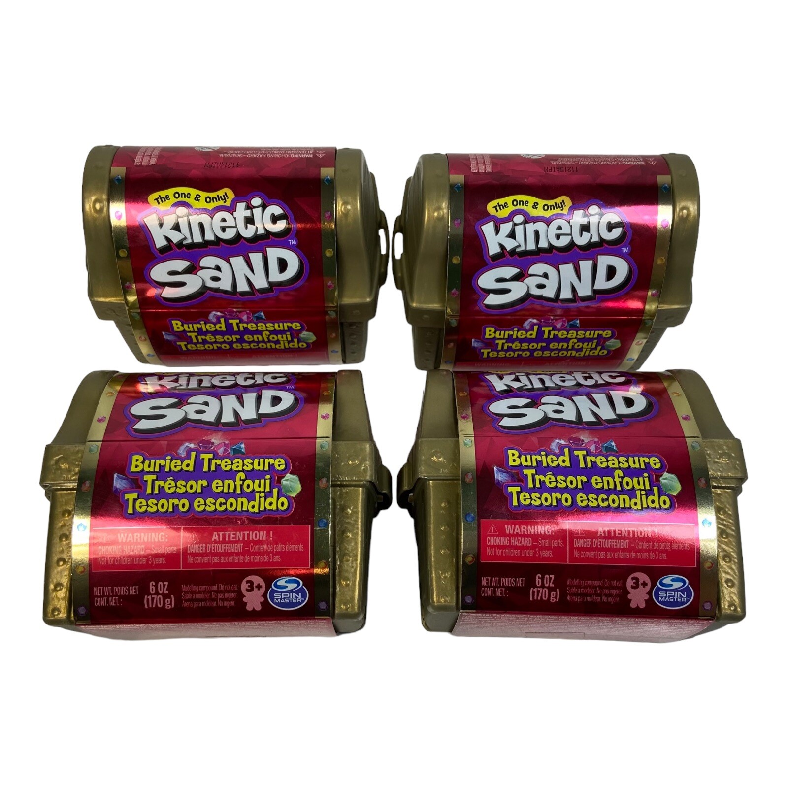 4 New Kinetic Sand Buried Treasure Chest Tools & Storage Play & Create Set
