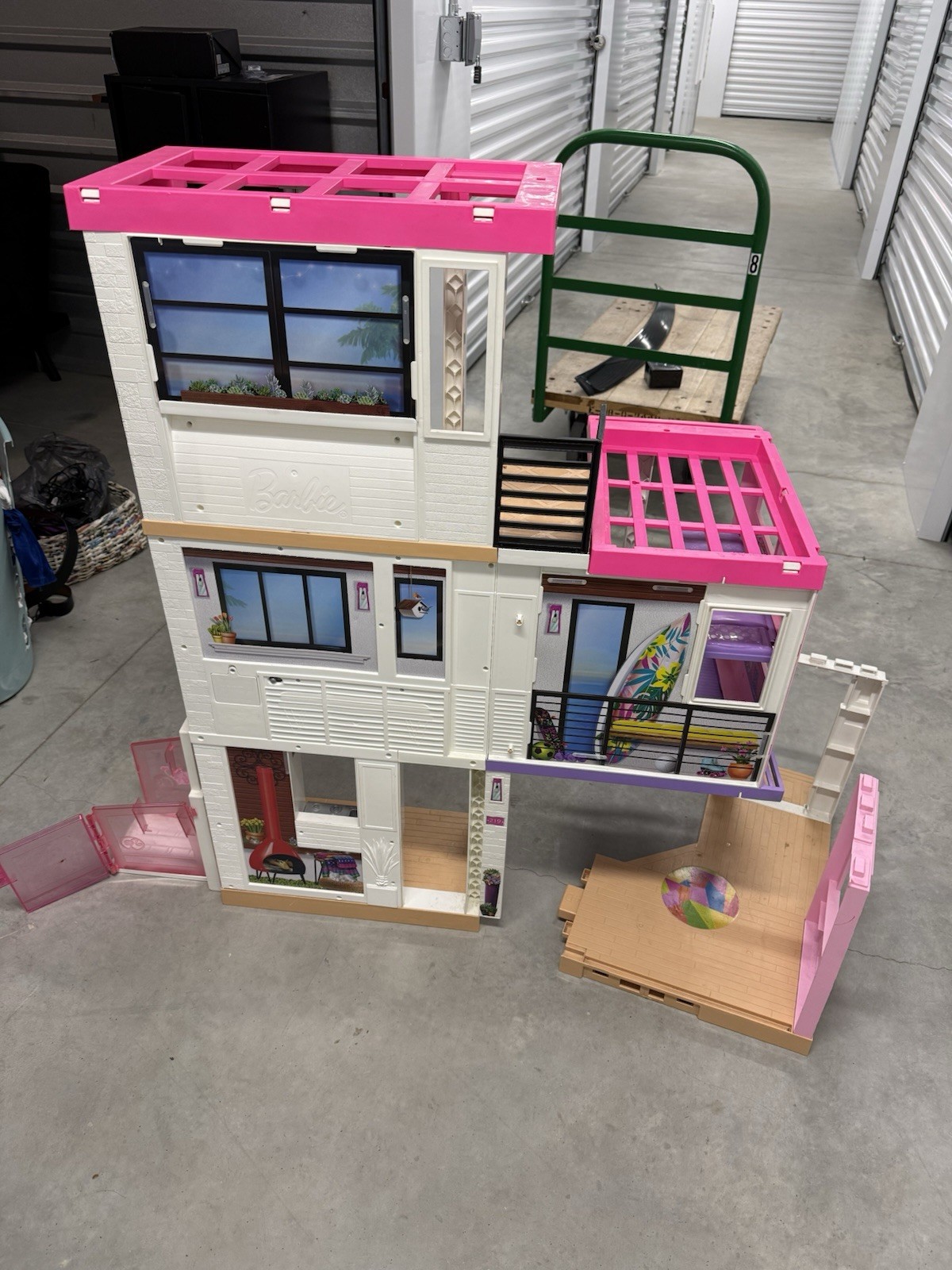 Malibu Barbie Dream House with dolls, Barbie helicopter, SUV and convertible