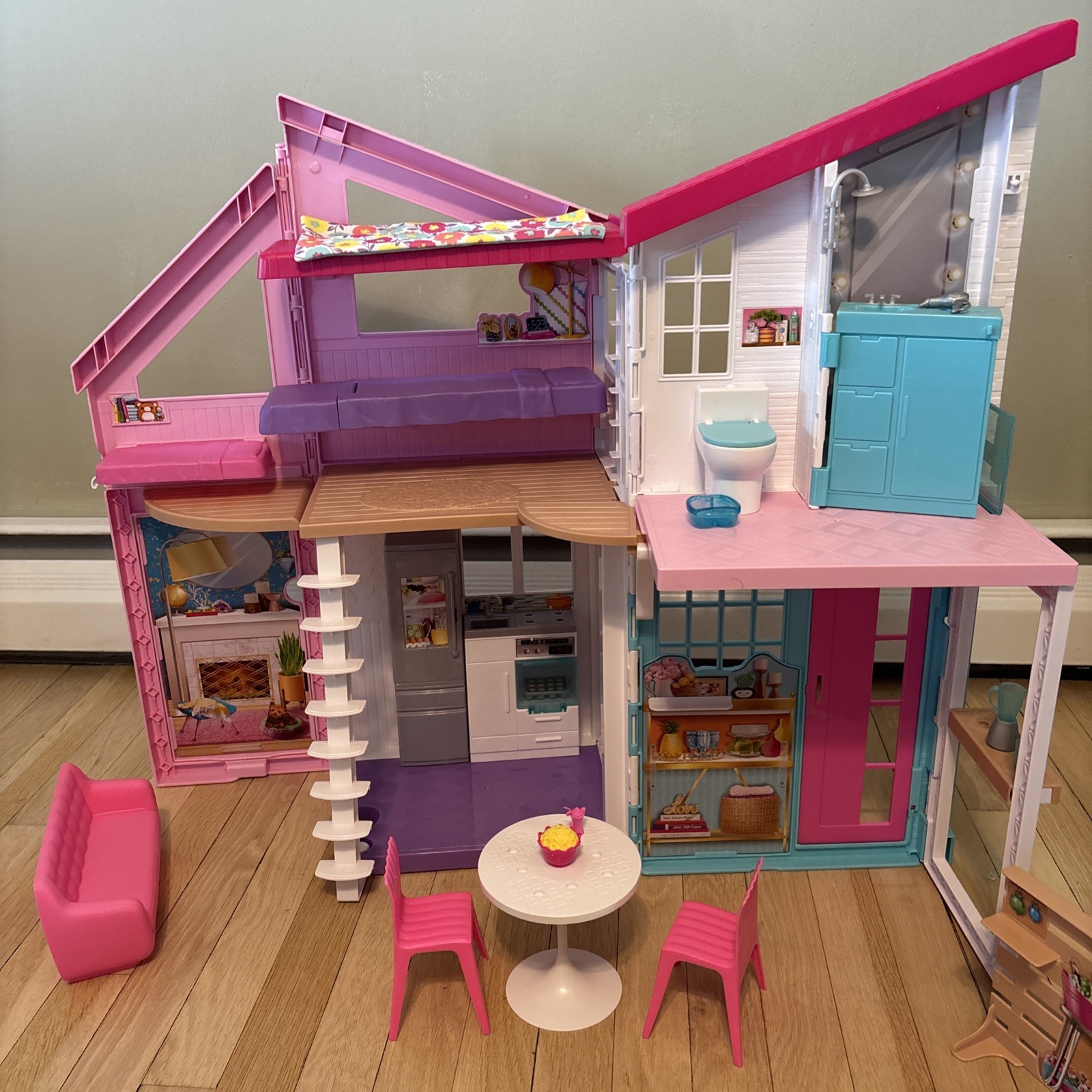BARBIE MALIBU 2 STORY Dream HOUSE Adventure FXG57 W/ Accessories 6 Rooms! EUC