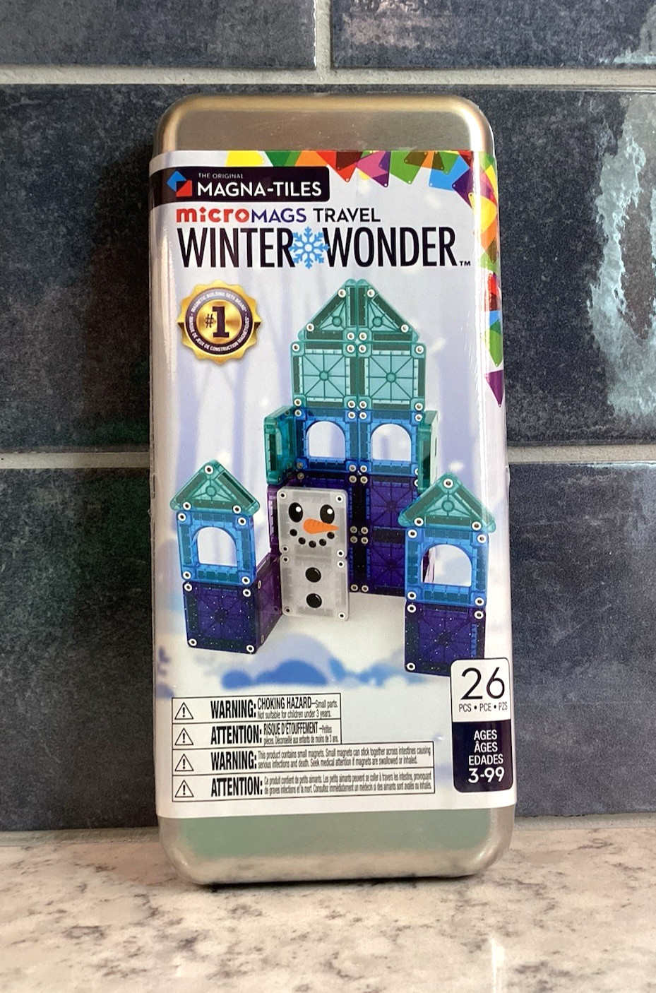 MAGNA-TILES microMAGS Travel WINTER WONDER Travel Set  26Pcs.  NEW and SEALED