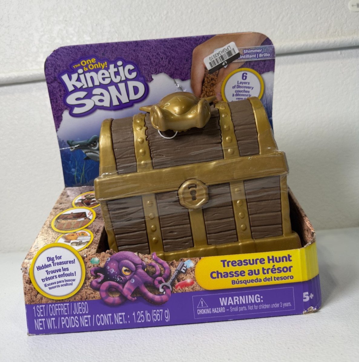 Kinetic Sand Treasure Hunt Playset – Hidden Gems Dig & Discover Adventure