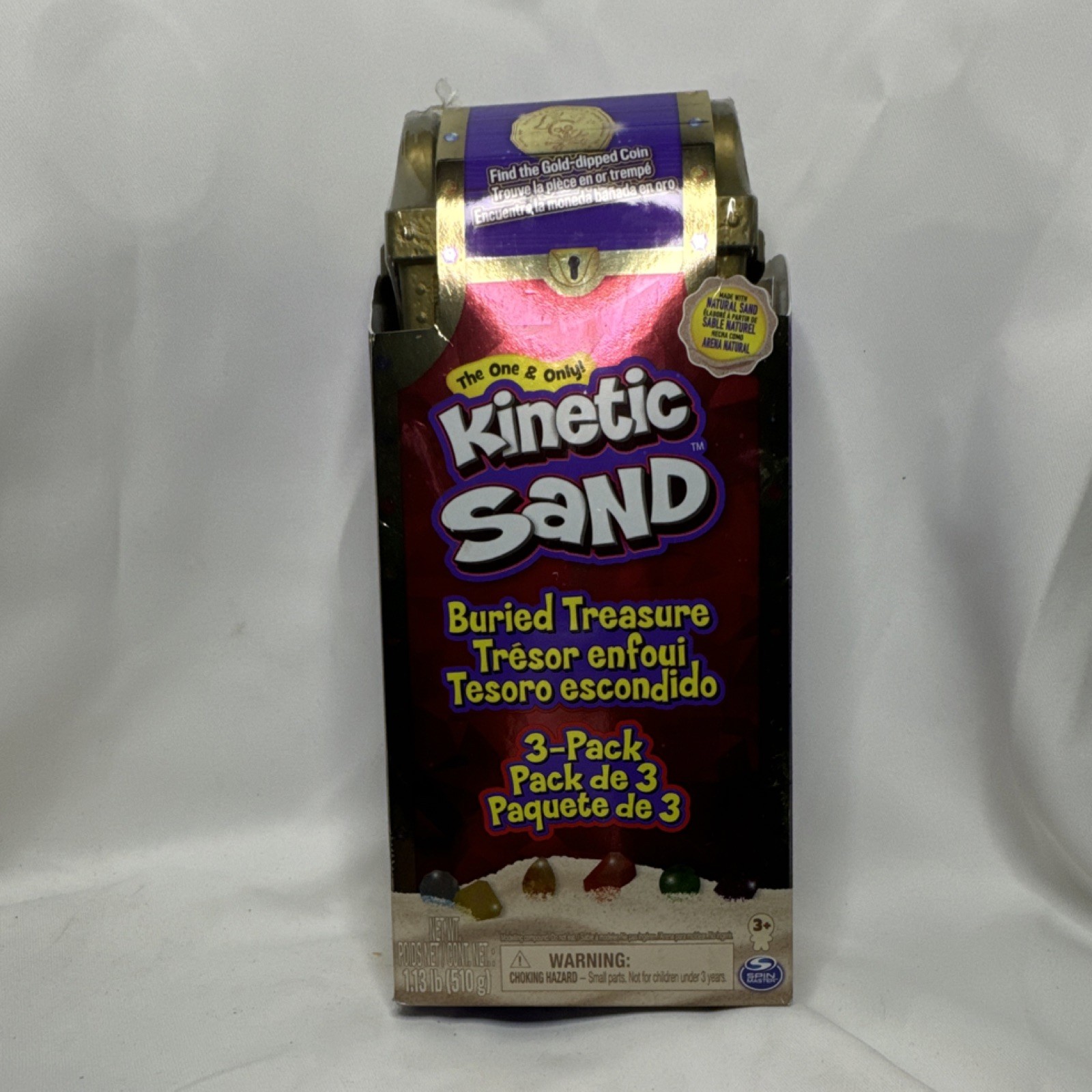 Kinetic Sand Buried Treasure 3-Pack Kids Sand Art Activity Set Creative Play Toy
