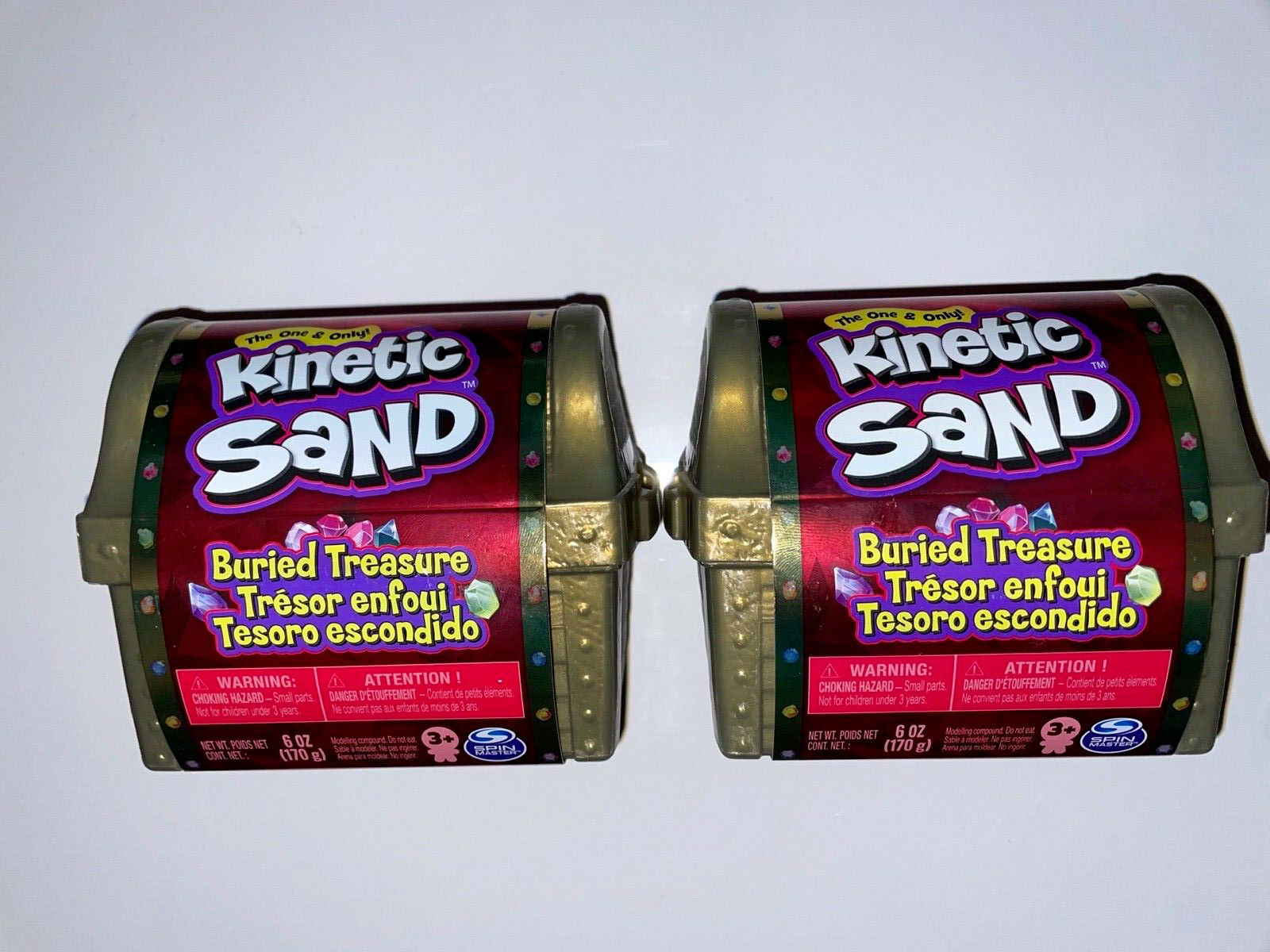 2 New Kinetic Sand Buried Treasure Chest Tools & Storage Play & Create Set