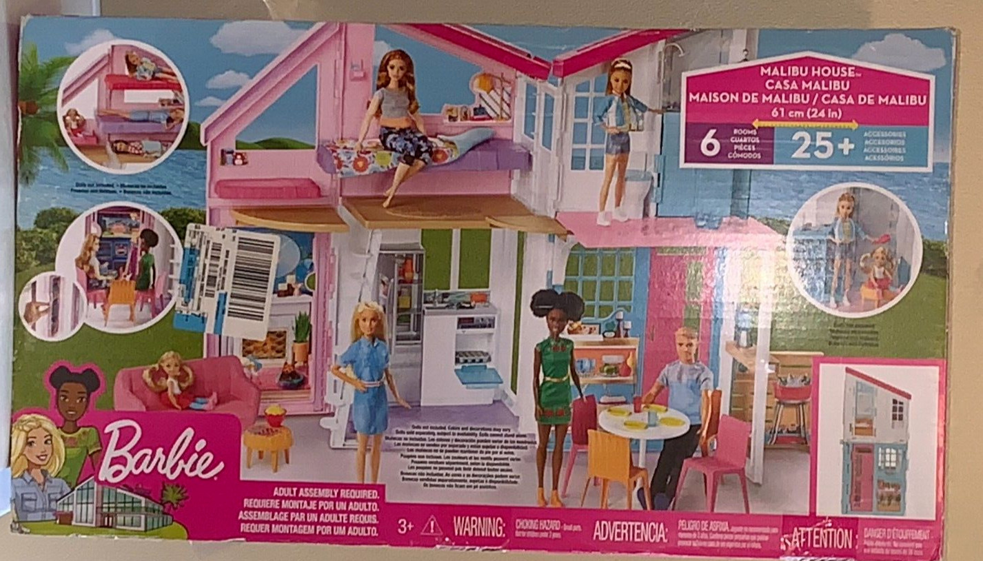 MATTEL BARBIE – MALIBU HOUSE PLAYSET – FXG57 – NEW SEALED BRAND NEW IN BOX!