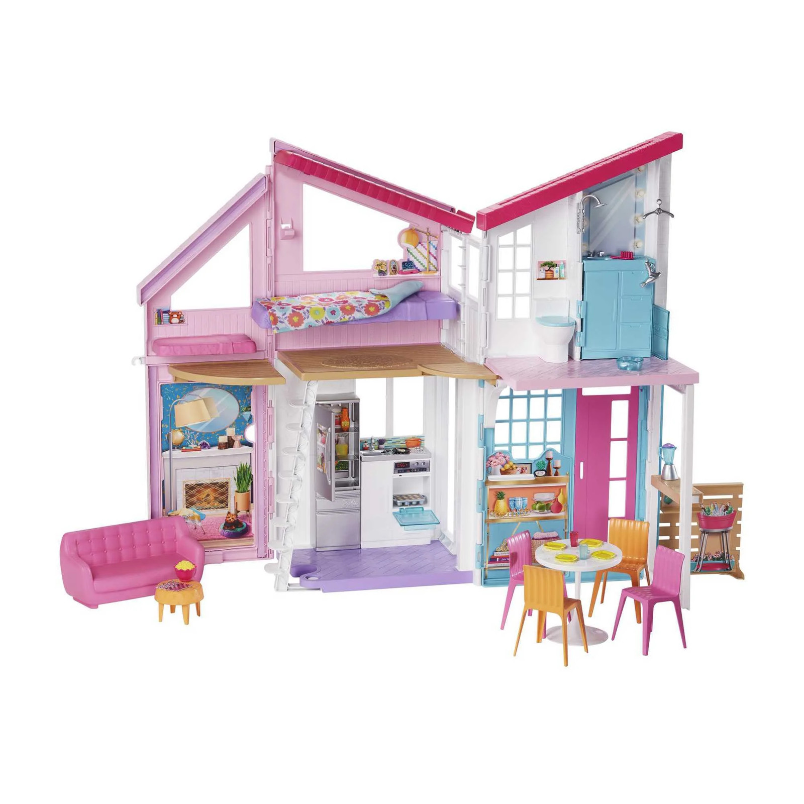 Malibu House Dollhouse Playset with 25+ Furniture and Accessories