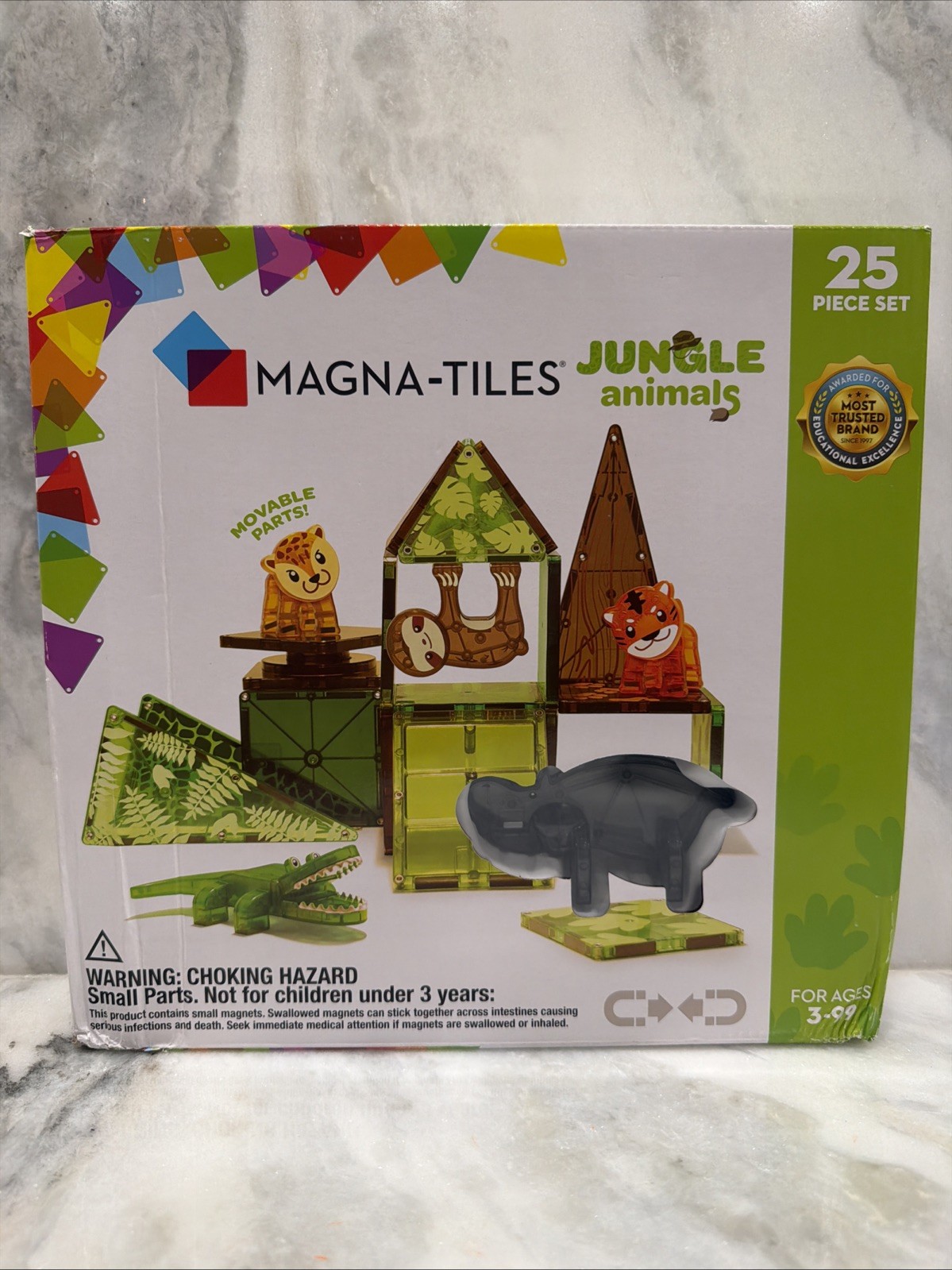Magna-Tiles Jungle Animals 25 Piece Set Magnetic Construction Building Set NEW