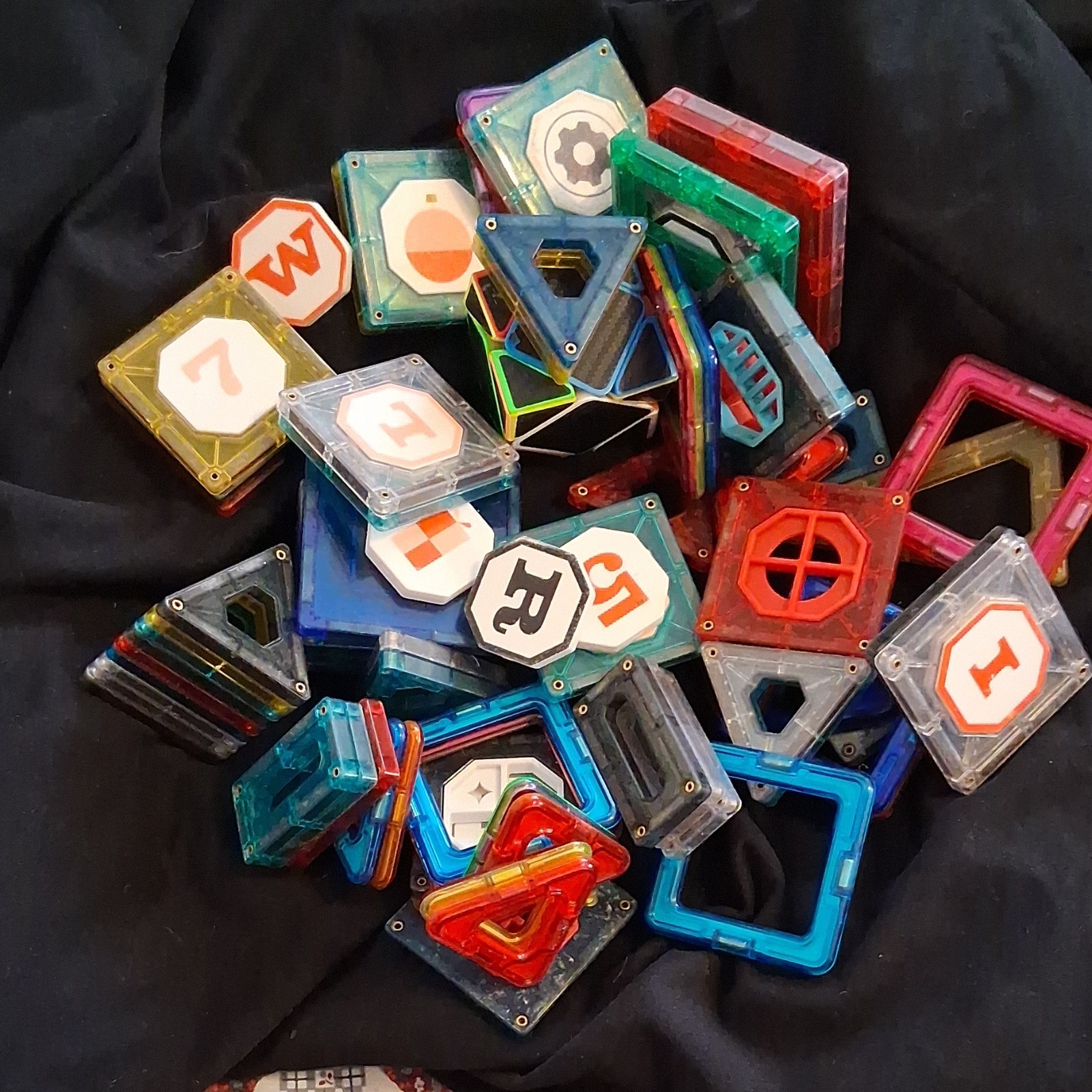 Magna-Tiles Magnetic Multicolor Tile Lot, STEM Construction, More Than 10 Pieces