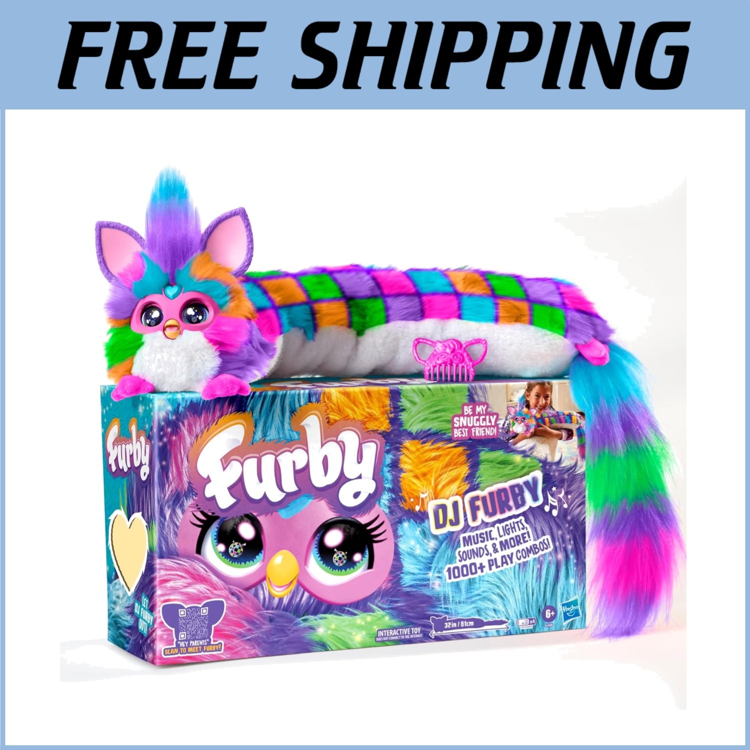 Neon Star DJ Furby: Interactive Plush Toy with Music, Lights & Games – 32 in