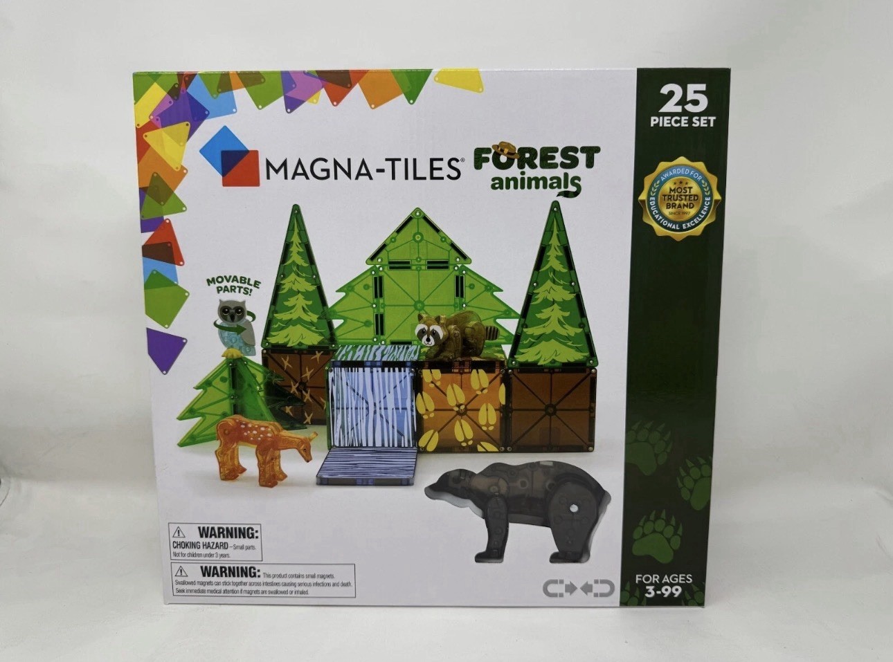 MAGNA-TILES Forest Animals 25 Piece Magnetic Building Set Kids Ages 3+