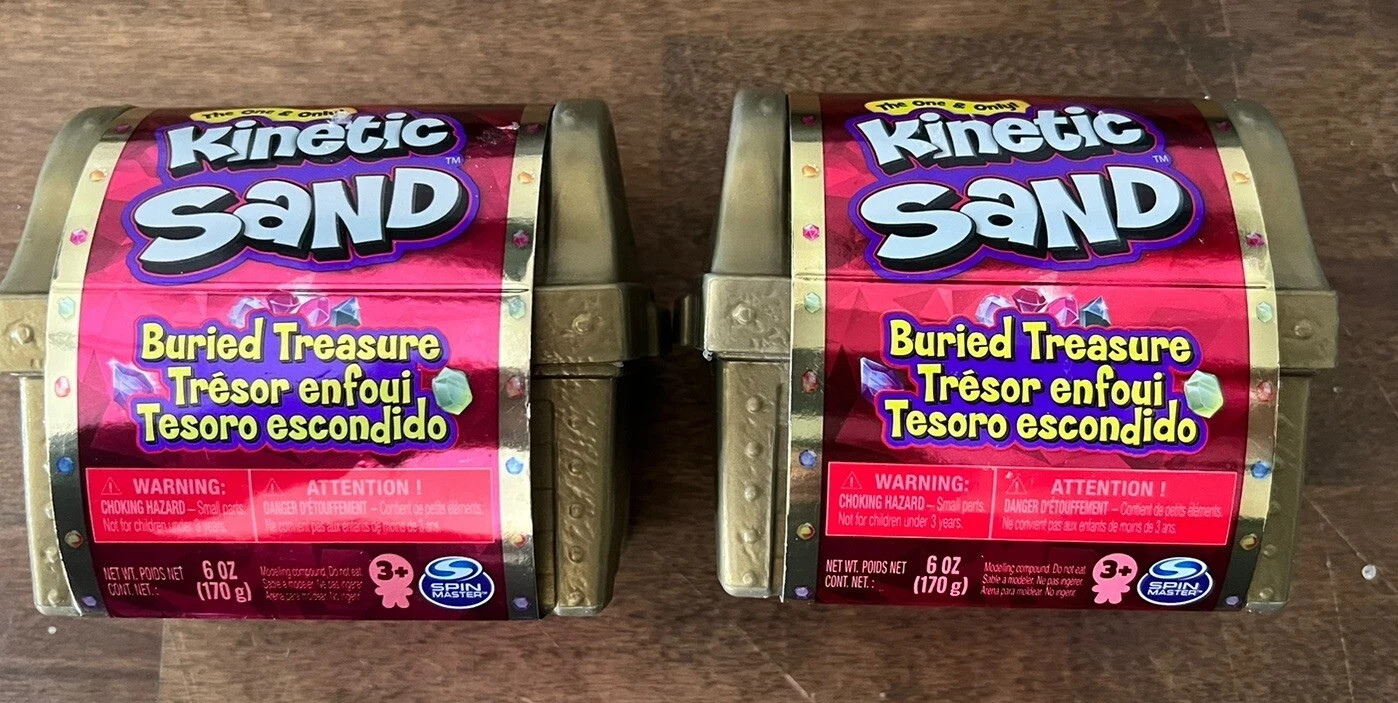 2 New Kinetic Sand Buried Treasure Chest Tools & Storage Play & Create Set