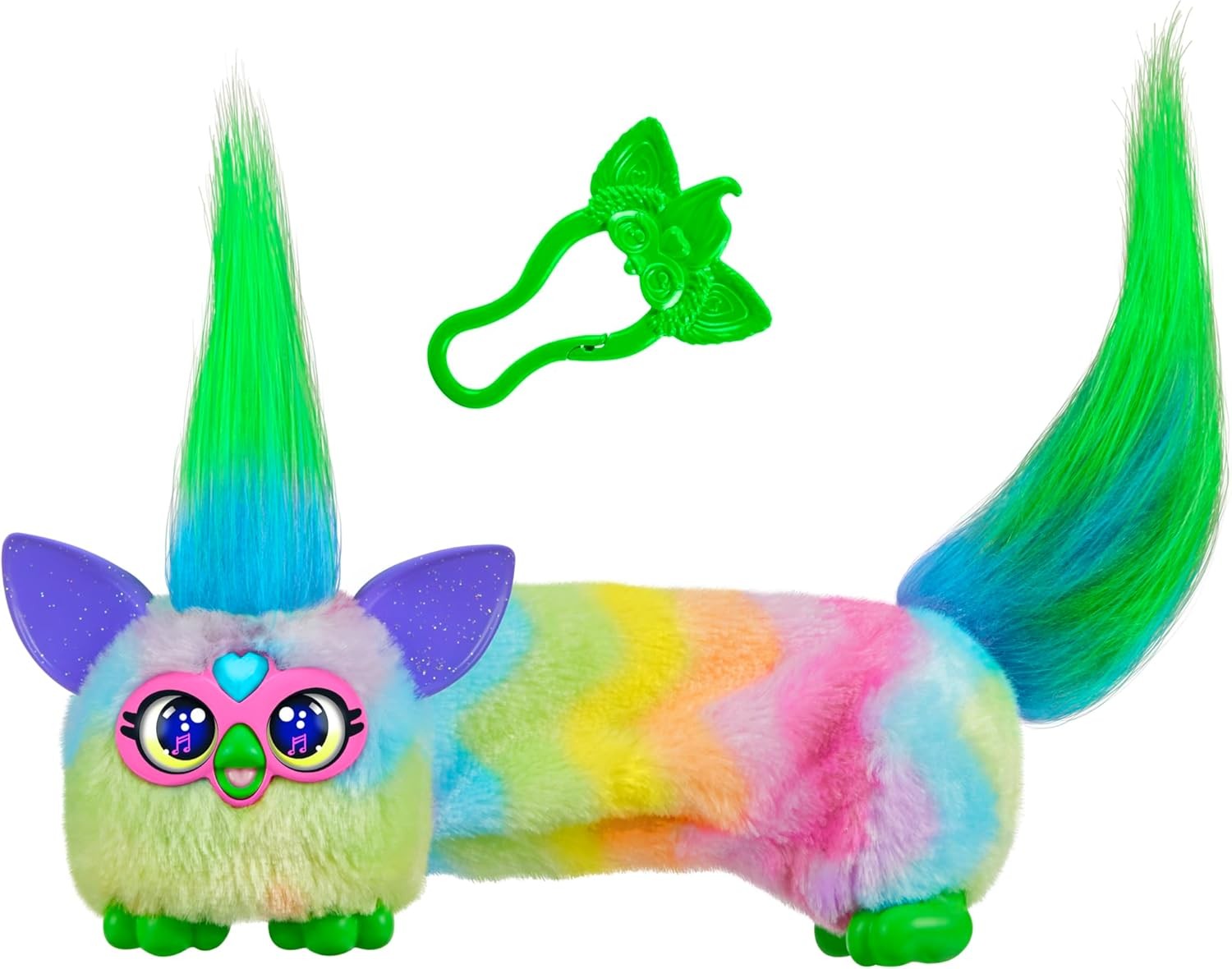 FURBY DJ Furblets Can-Dee-Swirl Mini Electronic Plush Toy with Funny Stretchable