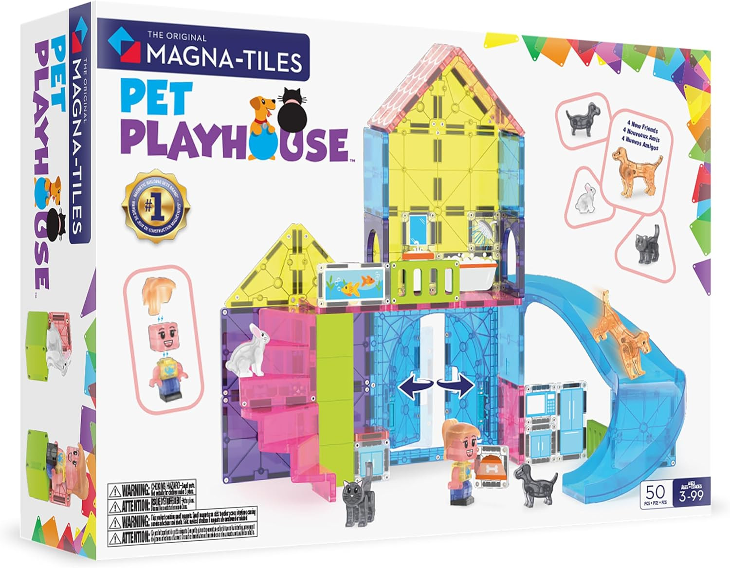 Magna-Tiles Pet Playhouse 50-Piece Magnetic Construction Set, the Original Magne
