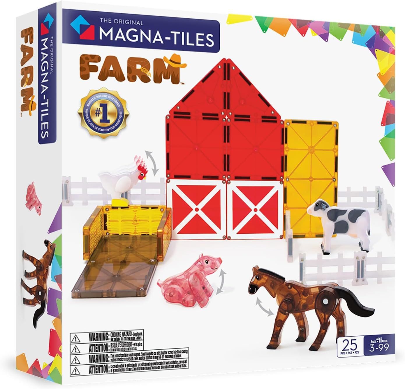 MAGNA-TILES Farm Animals 25-Piece Magnetic Construction Set, the ORIGINAL Magnet