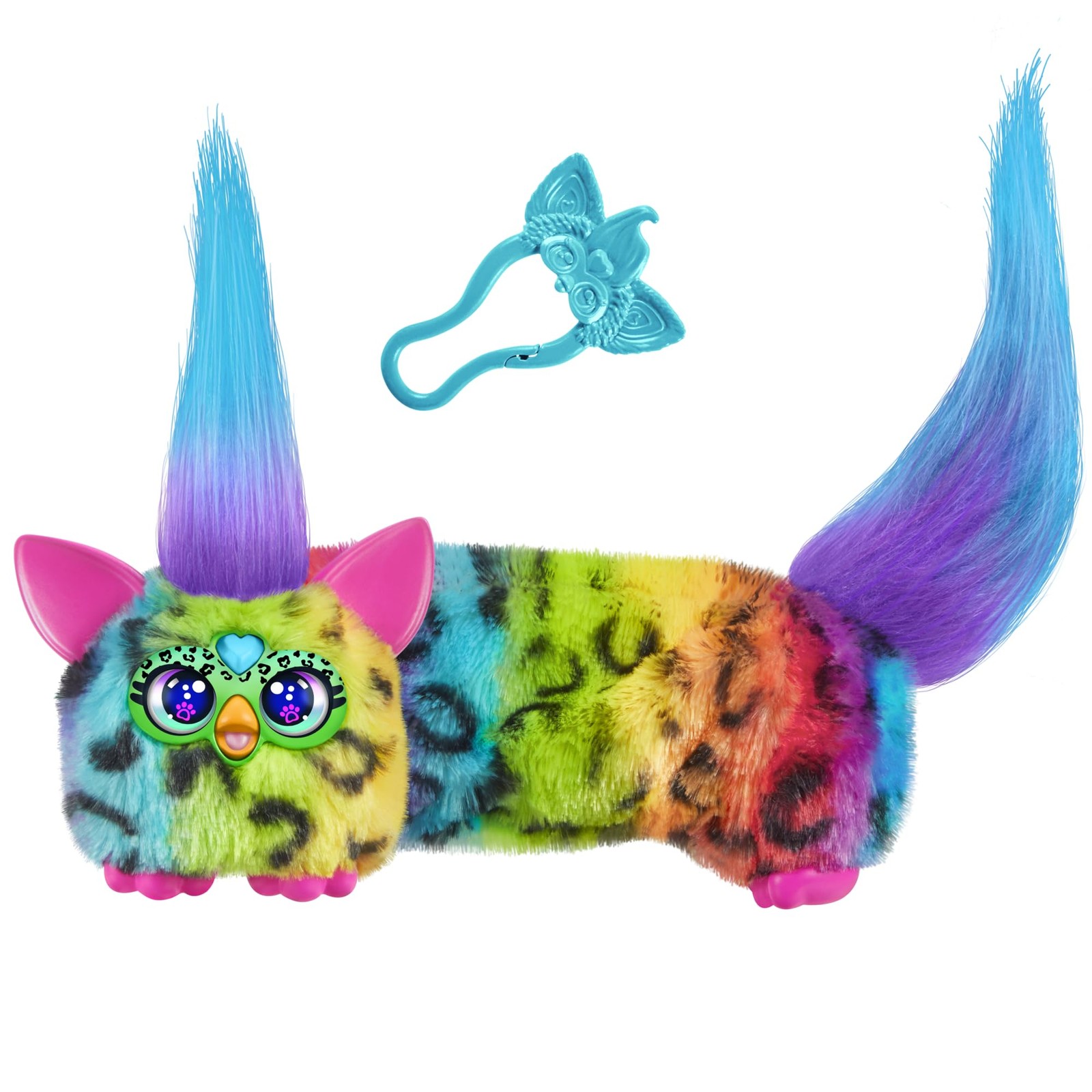 Furby DJ Furblets Rain-Bow-Kat Mini Electronic 4.488 inches, Rain-bow-kat