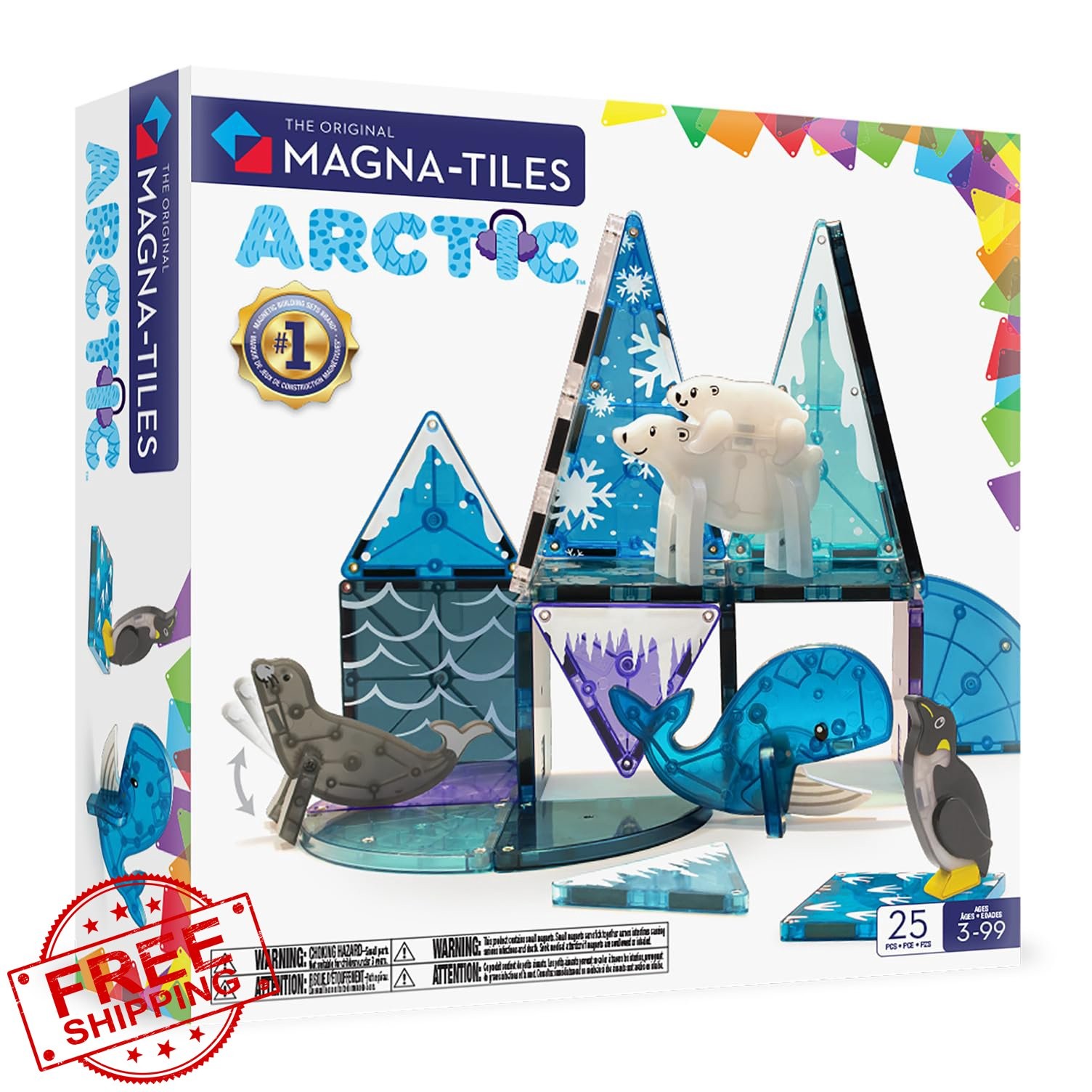 Magna-Tiles Arctic Animals 25 Pc Magnetic Construction Set