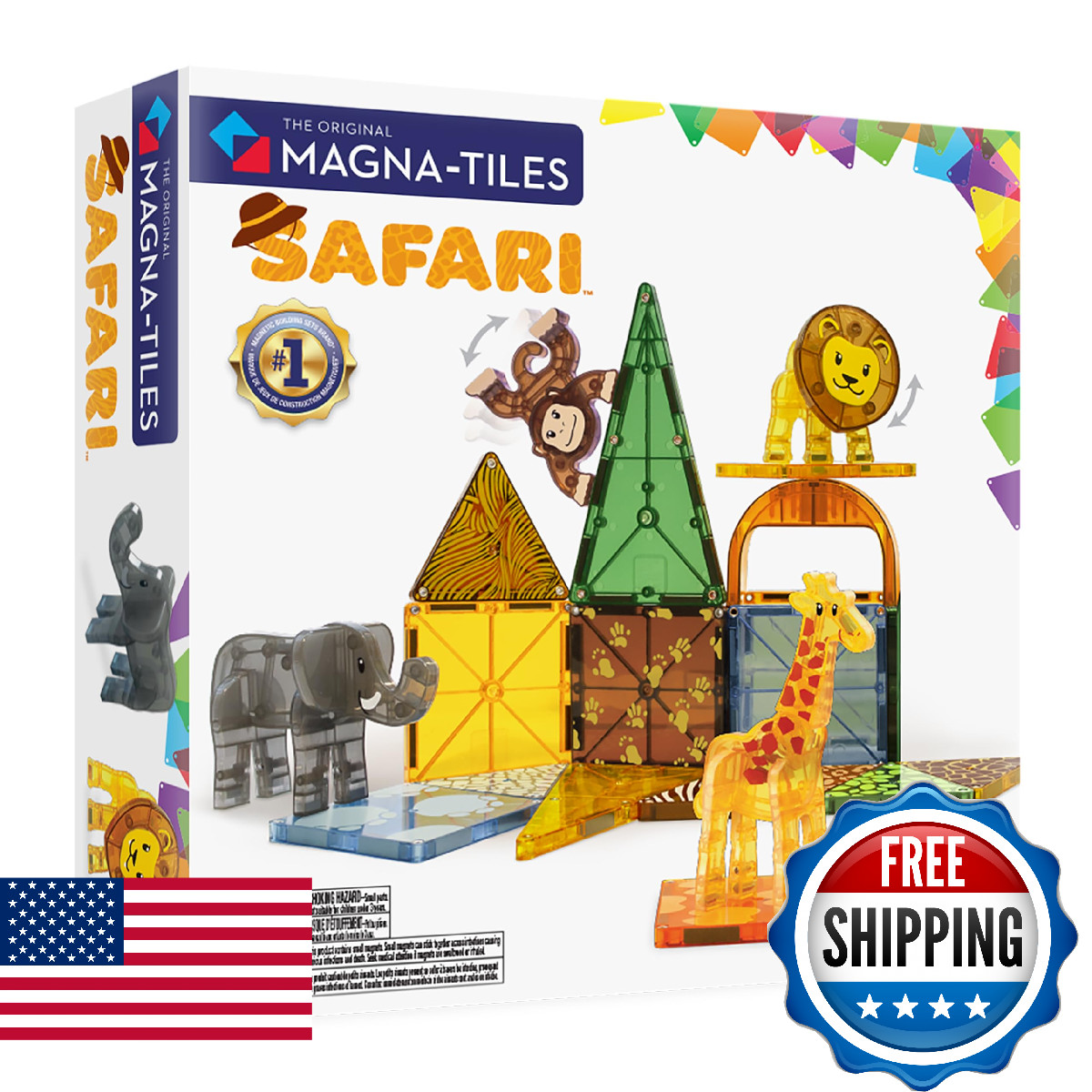 MAGNA-TILES Safari Animals 25-Piece Magnetic Construction Set – The ORIGINAL