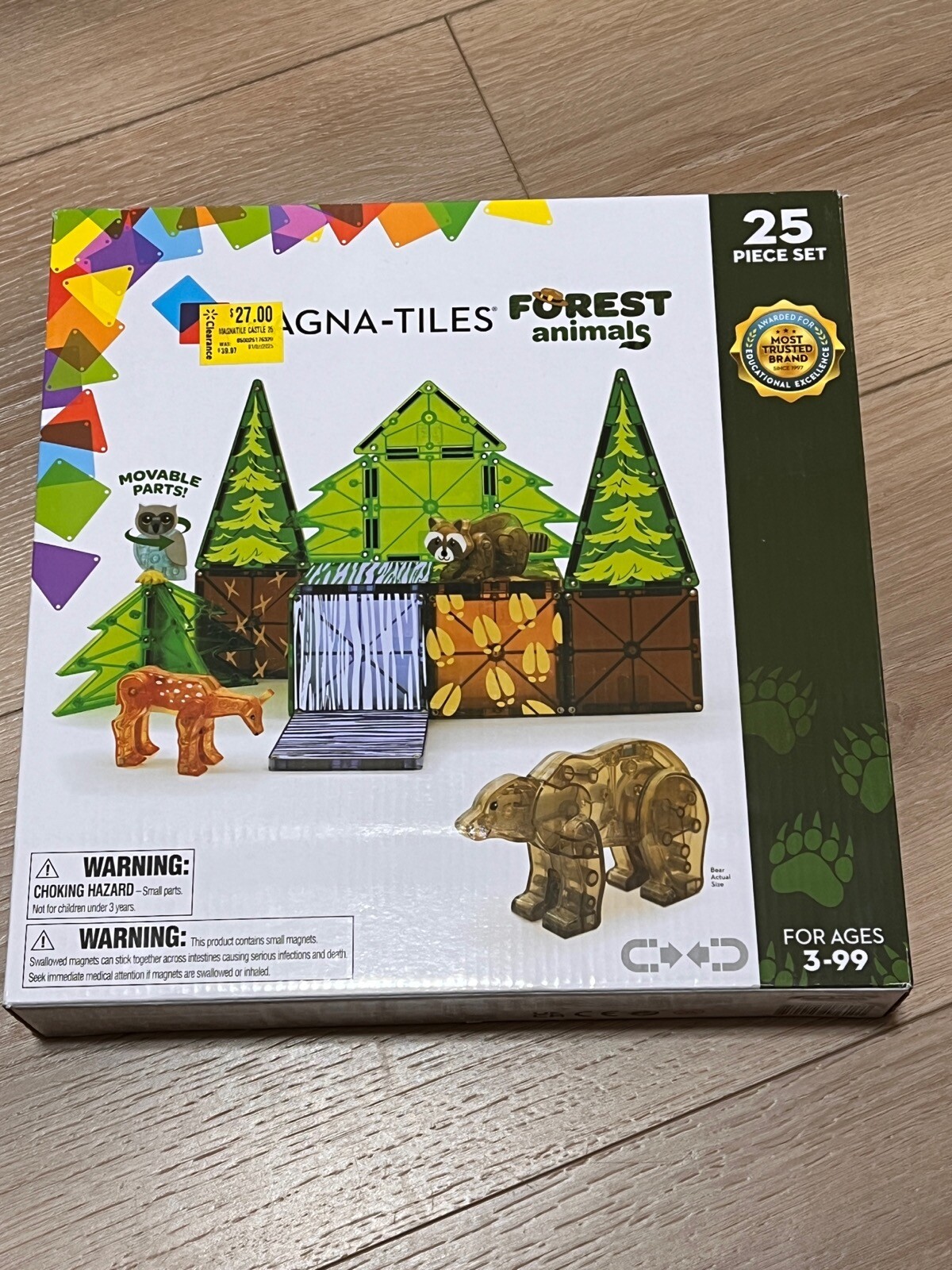 MAGNA-TILES Forest Animals 25-Piece Magnetic Construction Set, New Sealed