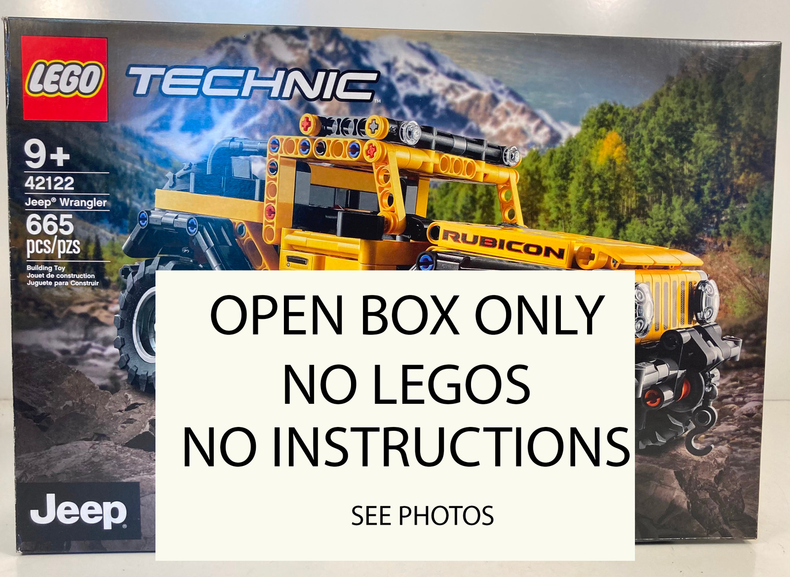 BOX ONLY Lego TECHNIC: Jeep Wrangler 42122 LEGO SET NOT INCLUDED