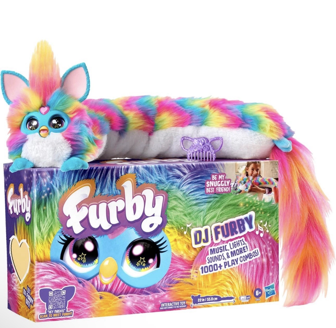 New FURBY DJ Interactive Toy Rainbow Electronic Plush Music & Lights 1000+ Play