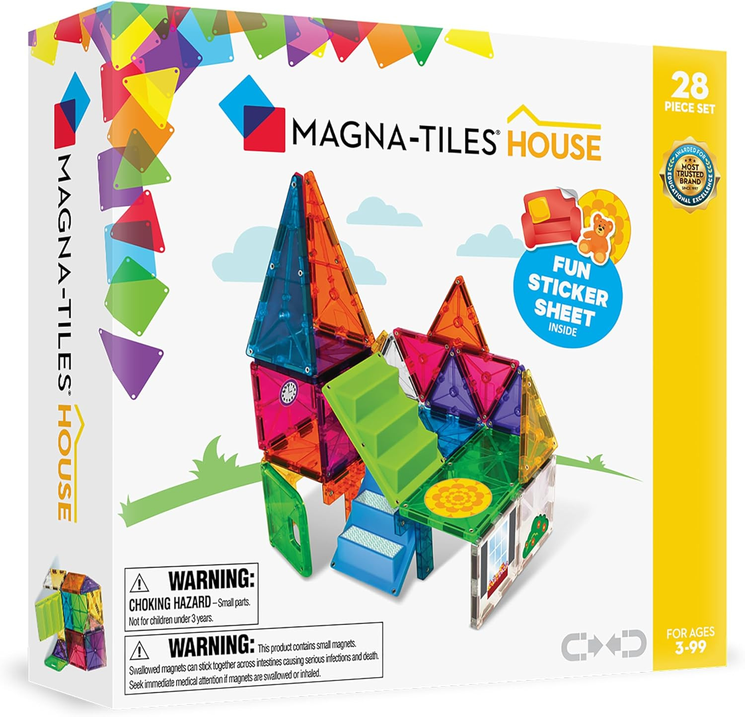 MAGNA-TILES House 28-Piece Magnetic Construction Set, the ORIGINAL Magnetic Buil