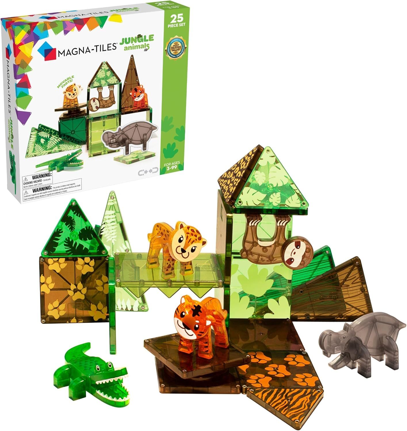 MAGNA TILES Jungle Animals 25 Piece Set for Imaginative Play and Learning