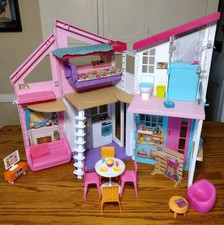 Huge Barbie Lot: Malibu House, 37 Dolls, 3 Cars, 3 Playsets, Closet, Clothes