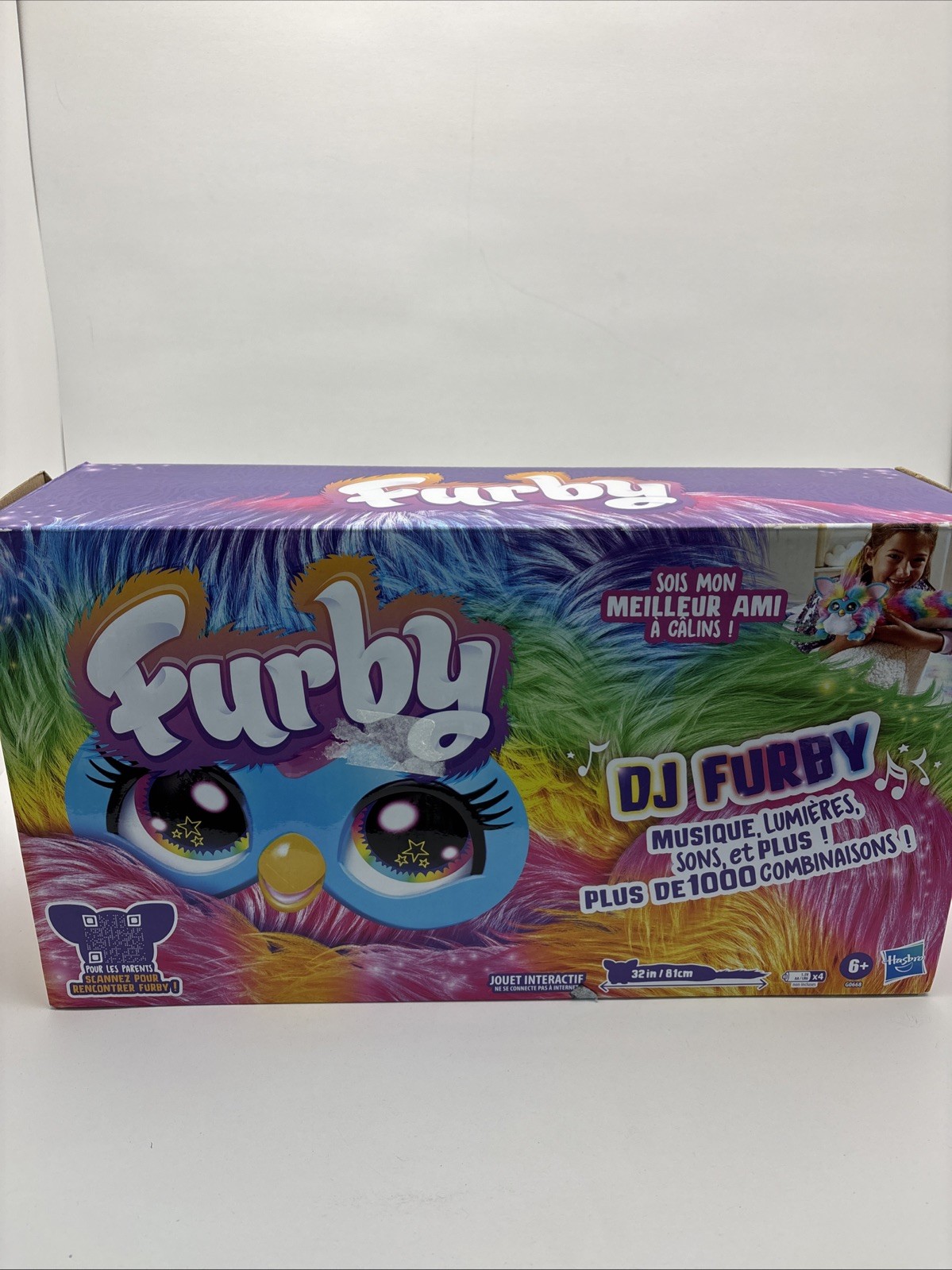 NEW Hasbro Furby DJ Interactive Toy, Rainbow – French Version Open Box