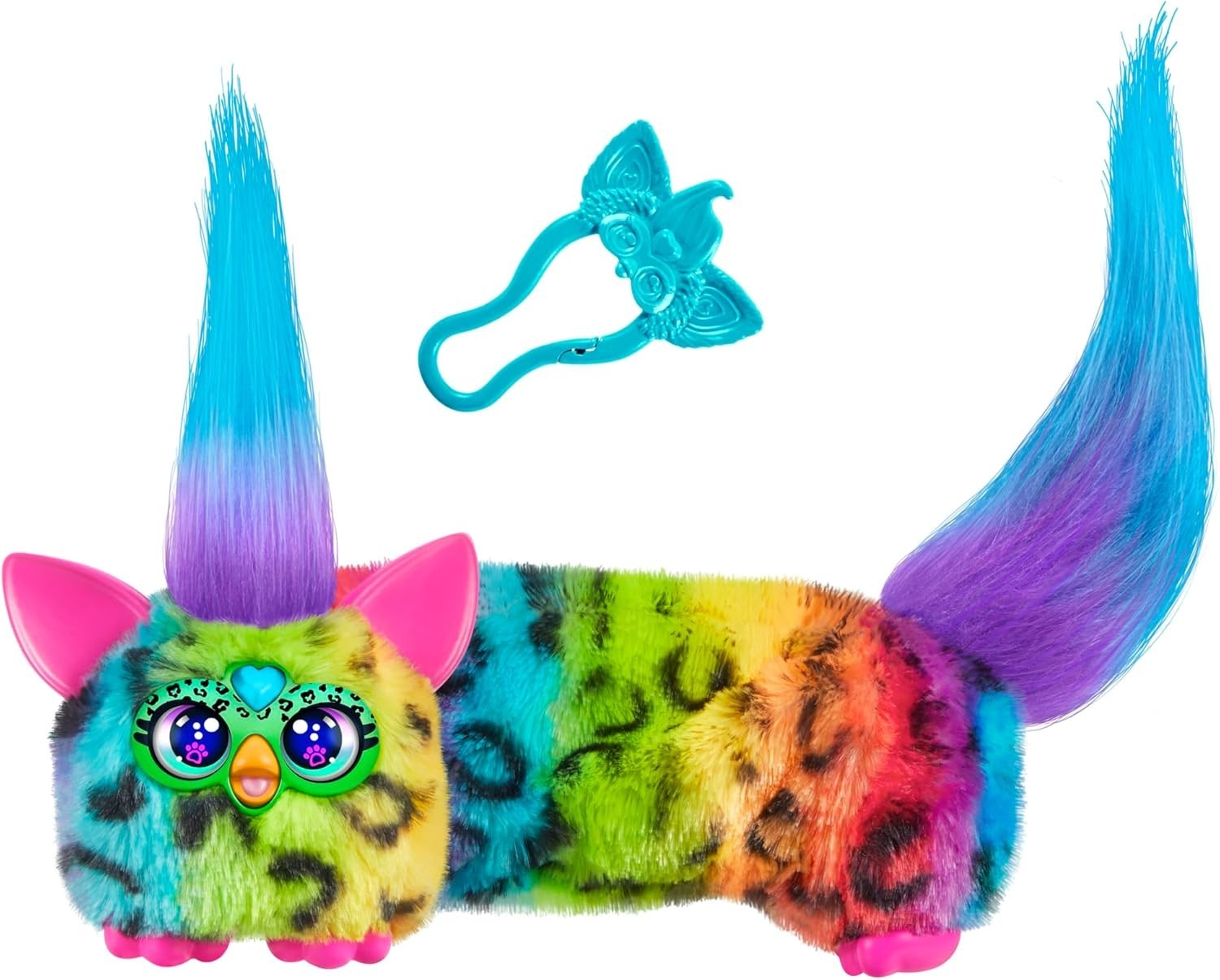 FURBY DJ Furblets Rain-Bow-Kat Mini Electronic Plush Stretchable Sound Effects