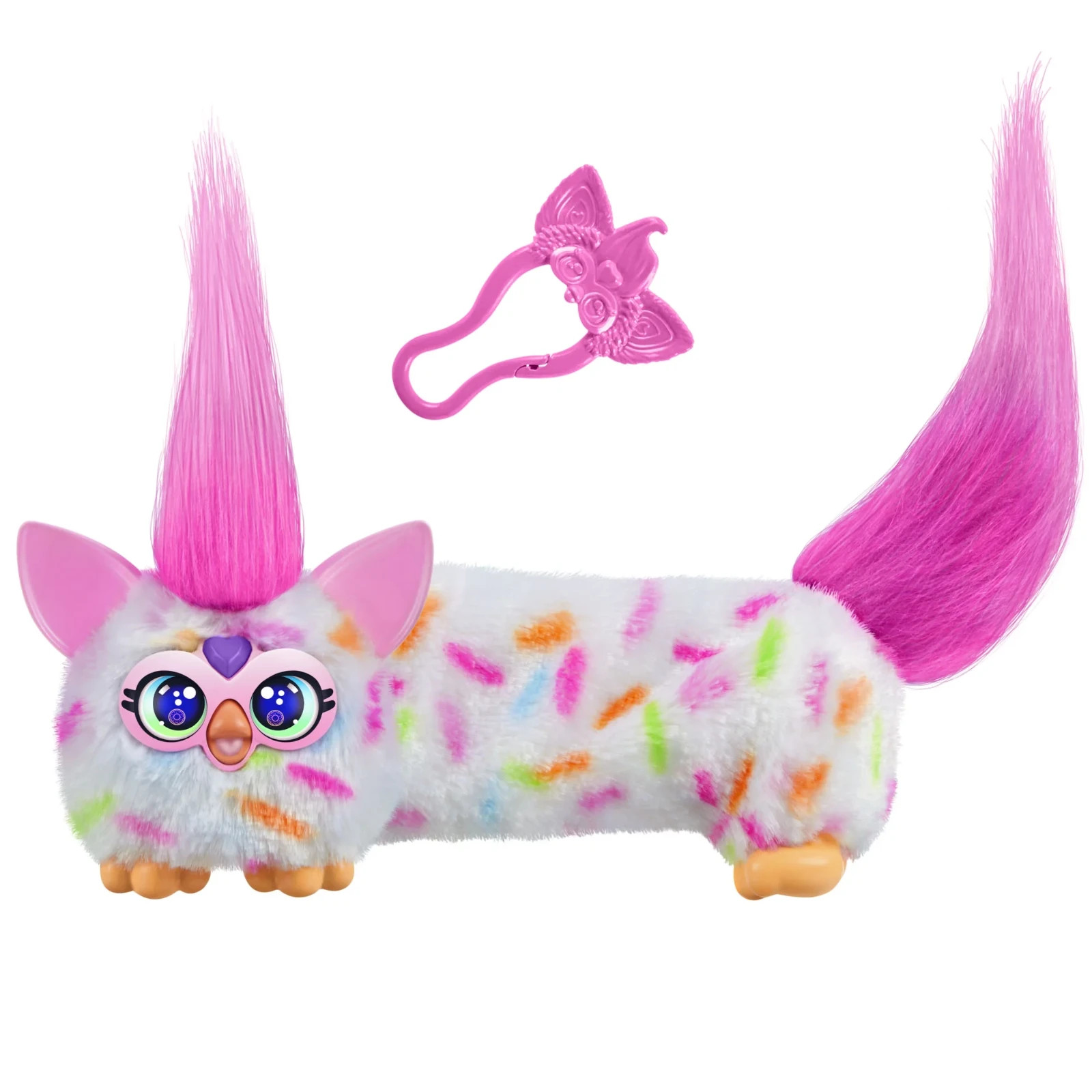 Furby DJ Furblets Berry-Cup-Cake Mini Electronic Plush Toy with Funny Stretchabl
