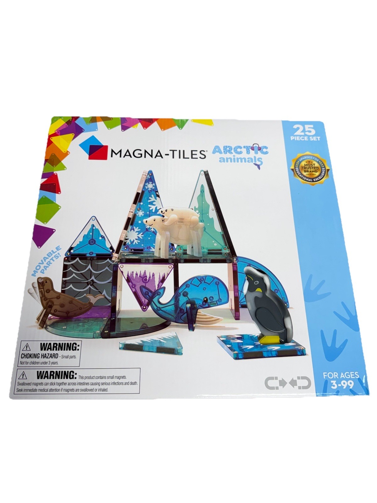 New in Box MAGNA-TILES Arctic Animals 25-Piece Magnetic Construction Set