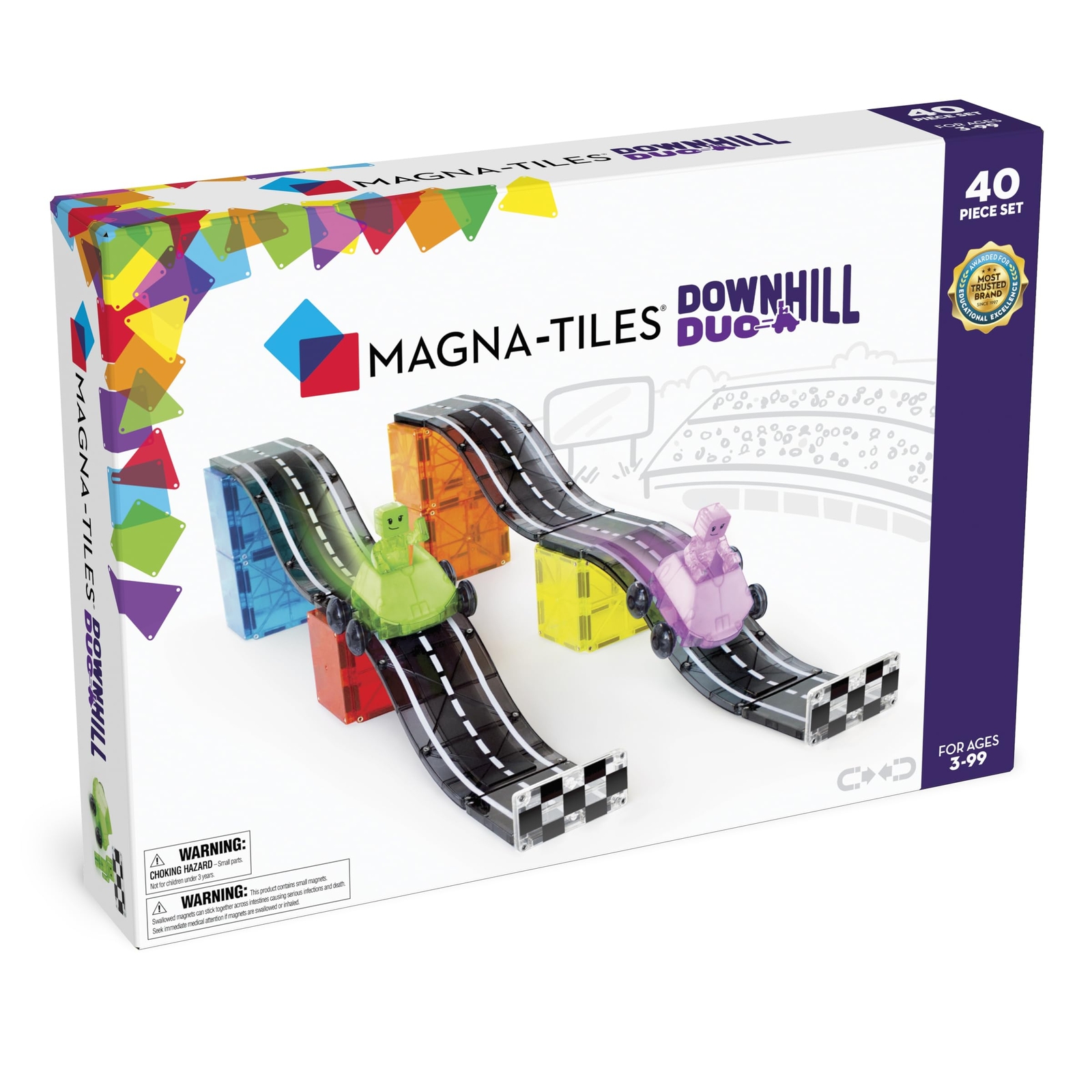 MAGNA-TILES Downhill Duo 40-Piece Magnetic Construction Set The Original
